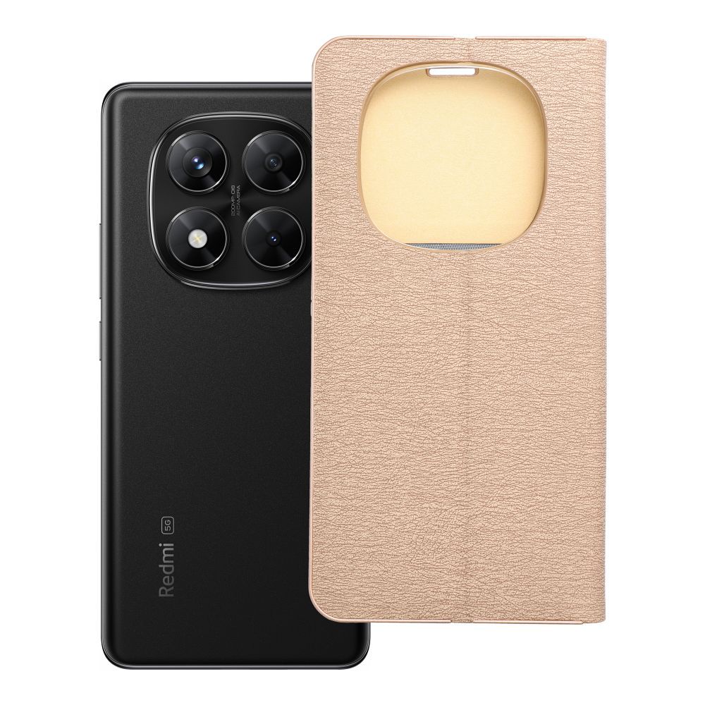 LUNA Book Gold dėklas telefonui XIAOMI Redmi Note 14 PRO 5G / 14 PRO PLUS 5G auksinis