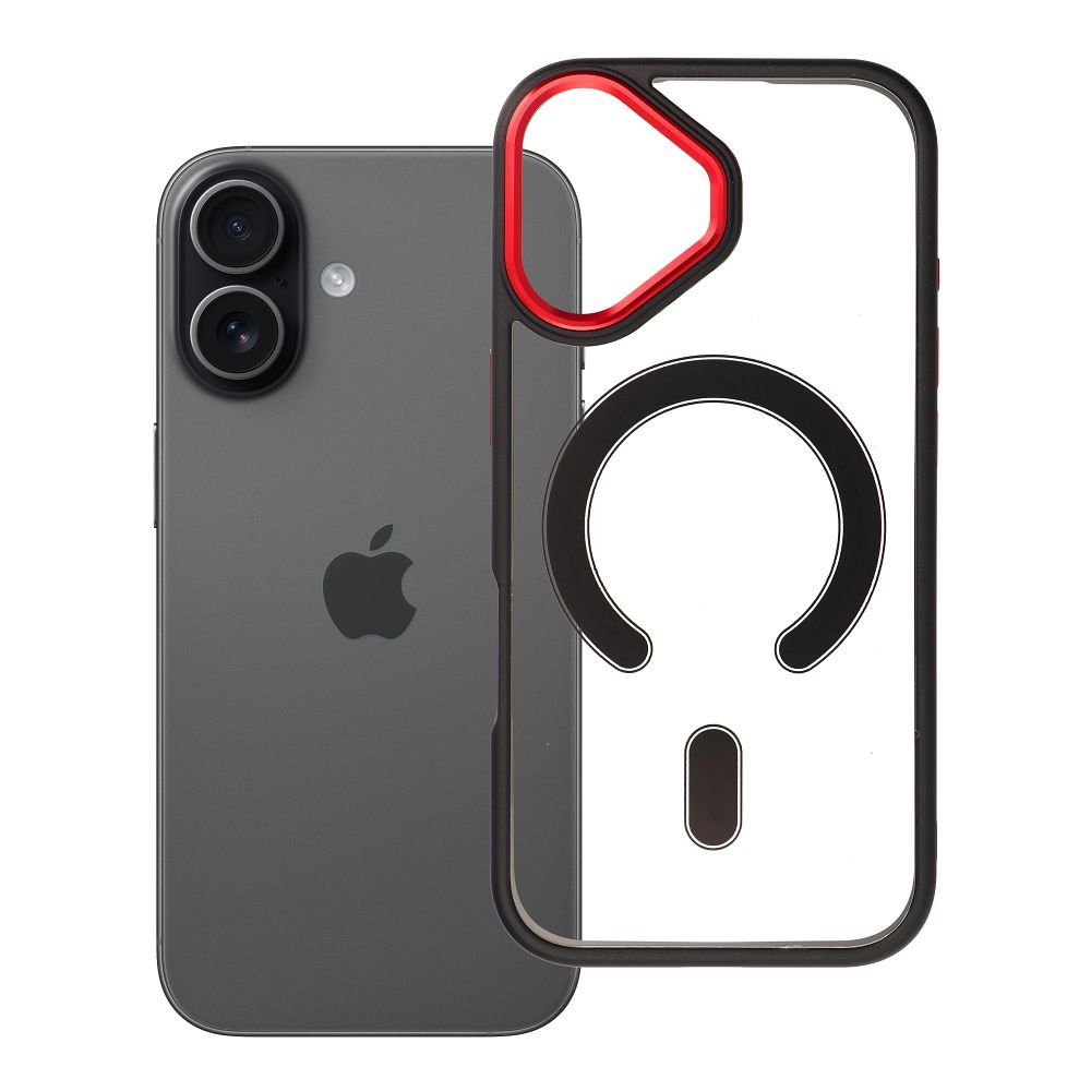 COLOR EDGE MAG COVER dėklas telefonui suderinamas su Magnetiniu IPHONE 17 juoda raudona