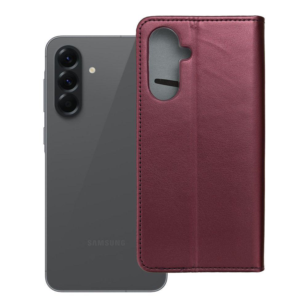 Dėklas Smart Magnetic Samsung A566 A56 5G tamsiai raudonas