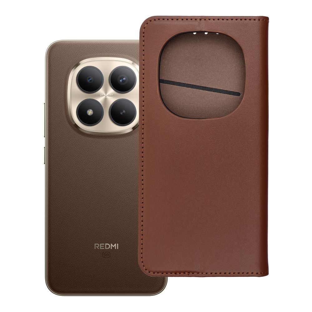 SMART PRO Knygutė leather dėklas for XIAOMI Redmi Note 15 PRO PLUS 5G rudas