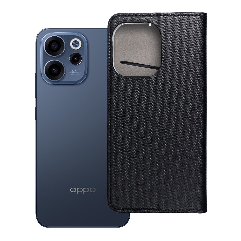 Atverčiamas Smart Case Book dėklas, skirtas Oppo Reno 15, juodas