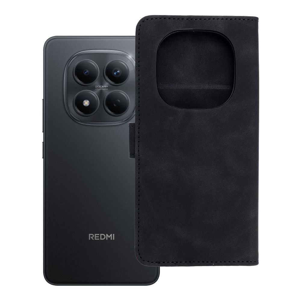 TENDER Book dėklas skirtas XIAOMI Redmi Note 15 PRO 4G, juodos spalvos