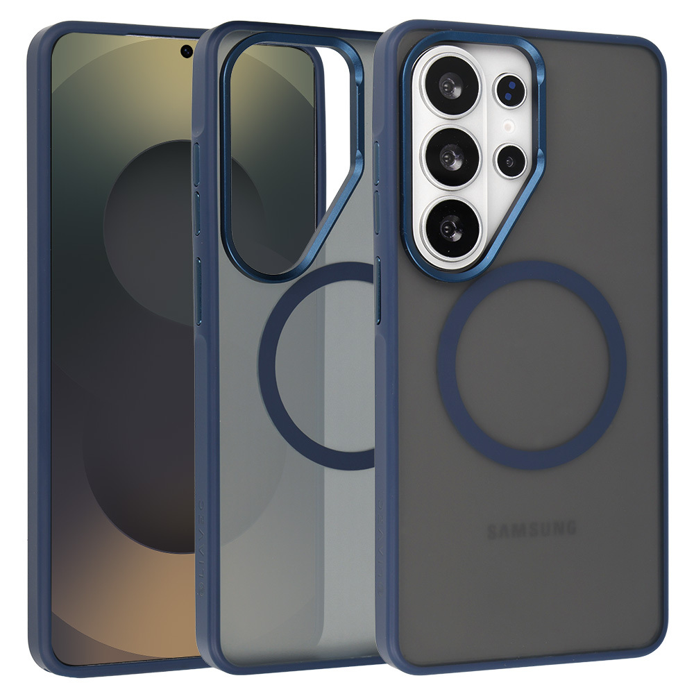 Liavec Soft Case Metal Frame for Samsung Galaxy S26 Ultra navy