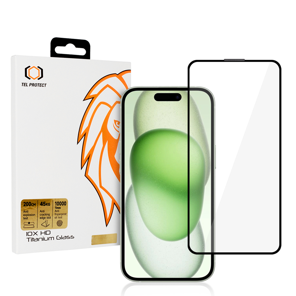 Grūdintas stiklas Tel Protect 10X HD titano Iphone 15