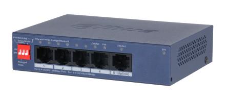 Komutatorius Dahua CS4005-4GT-36 Valdomas L2 Stalinis/montuojamas ant sienos 5xRJ-45 prievadai Gigabit Ethernet (10/100/1000) 5xGigabit Ethernet prievadai PoE 4xPoE