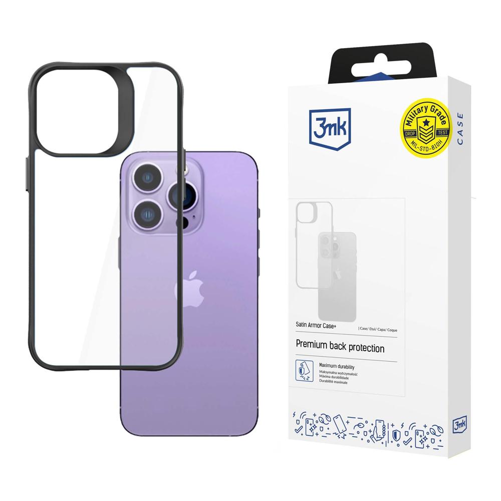 3mk Satin Armor Case+ iPhone 14 Pro Max serijos - juodas
