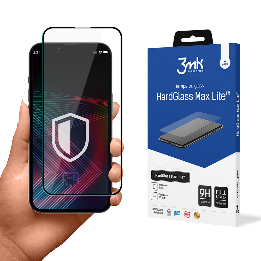 Grūdintas stiklas iPhone 14 / 13 Pro / 13 9H 3mk HardGlass Lite serija