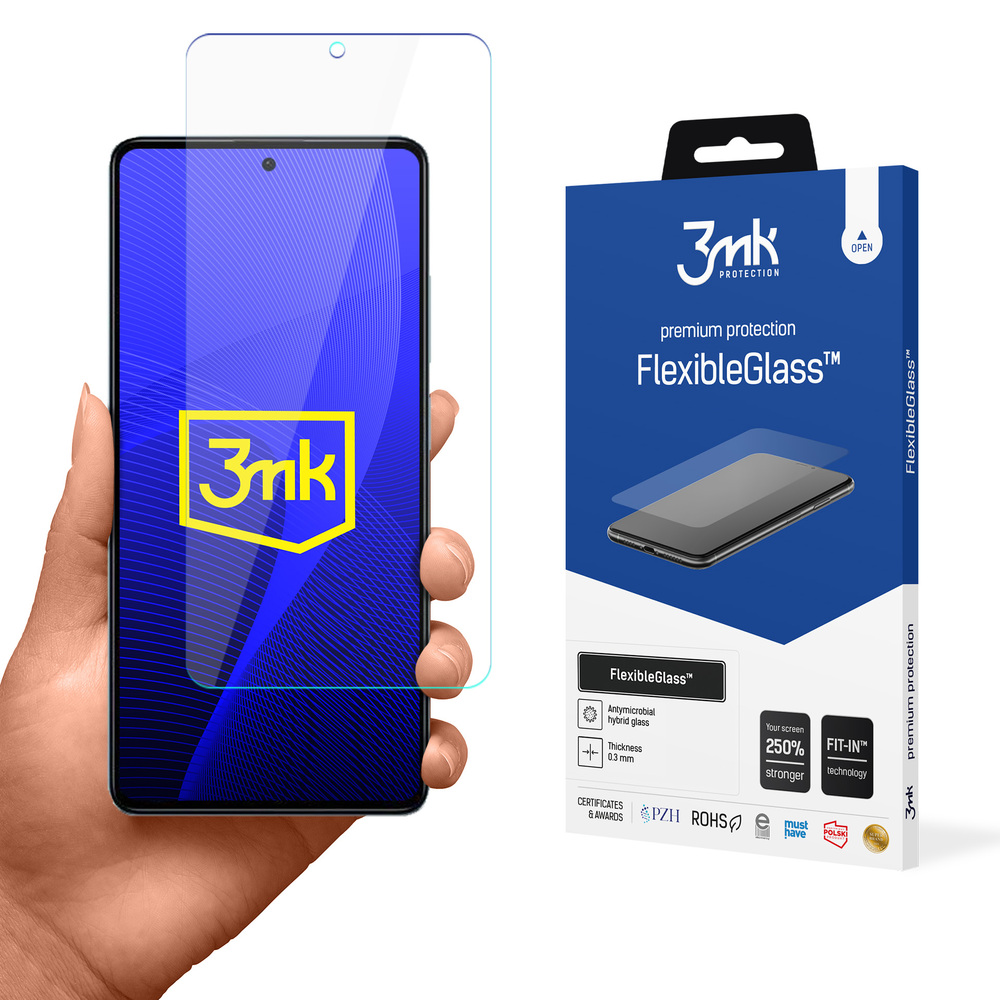 Grūdintas stiklas Xiaomi Redmi Note 12 Pro+ / Note 12 Pro hibridinis lankstus 7H 3mk FlexibleGlass serija