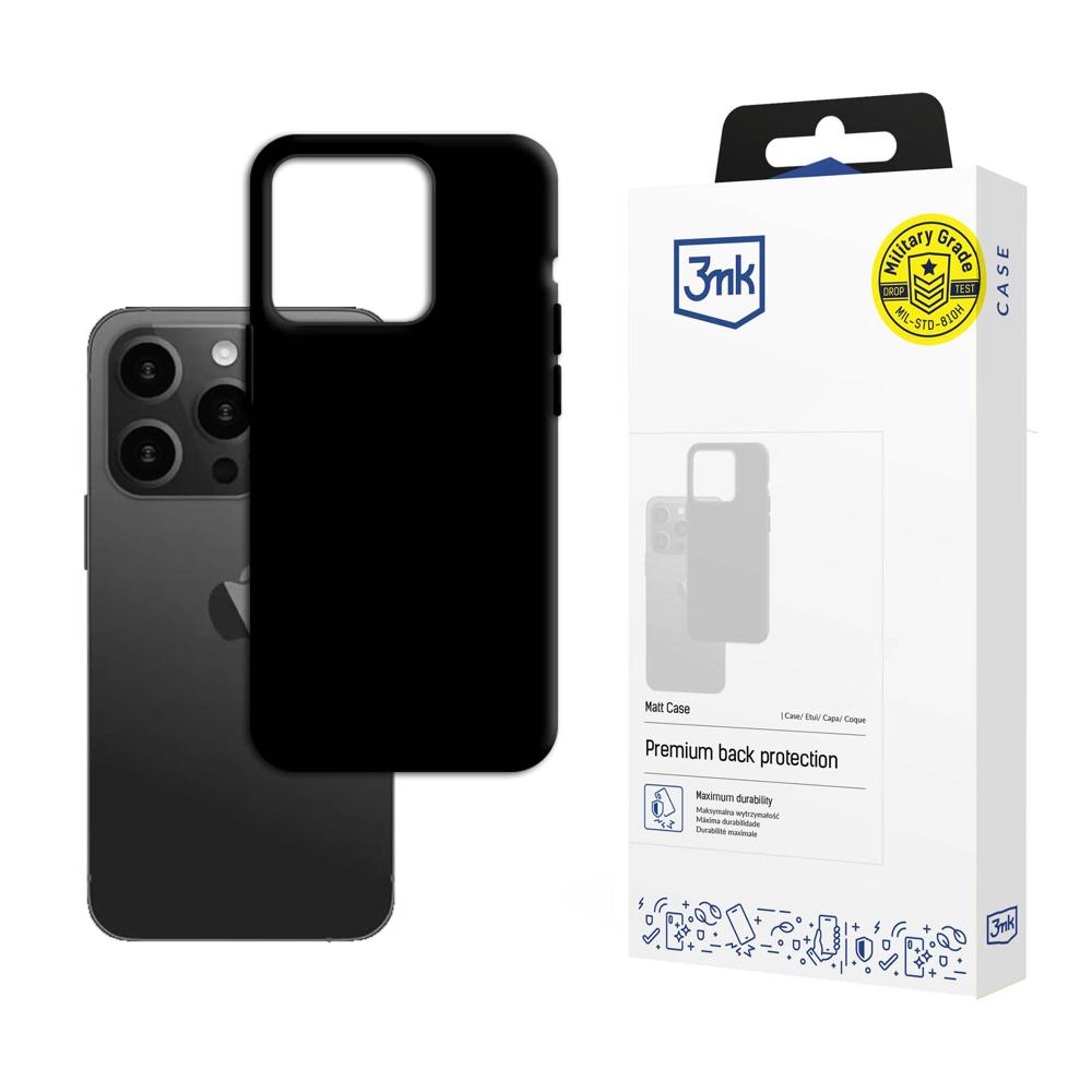 Apple iPhone 15 Pro - 3mk Matinis dėklas juodas