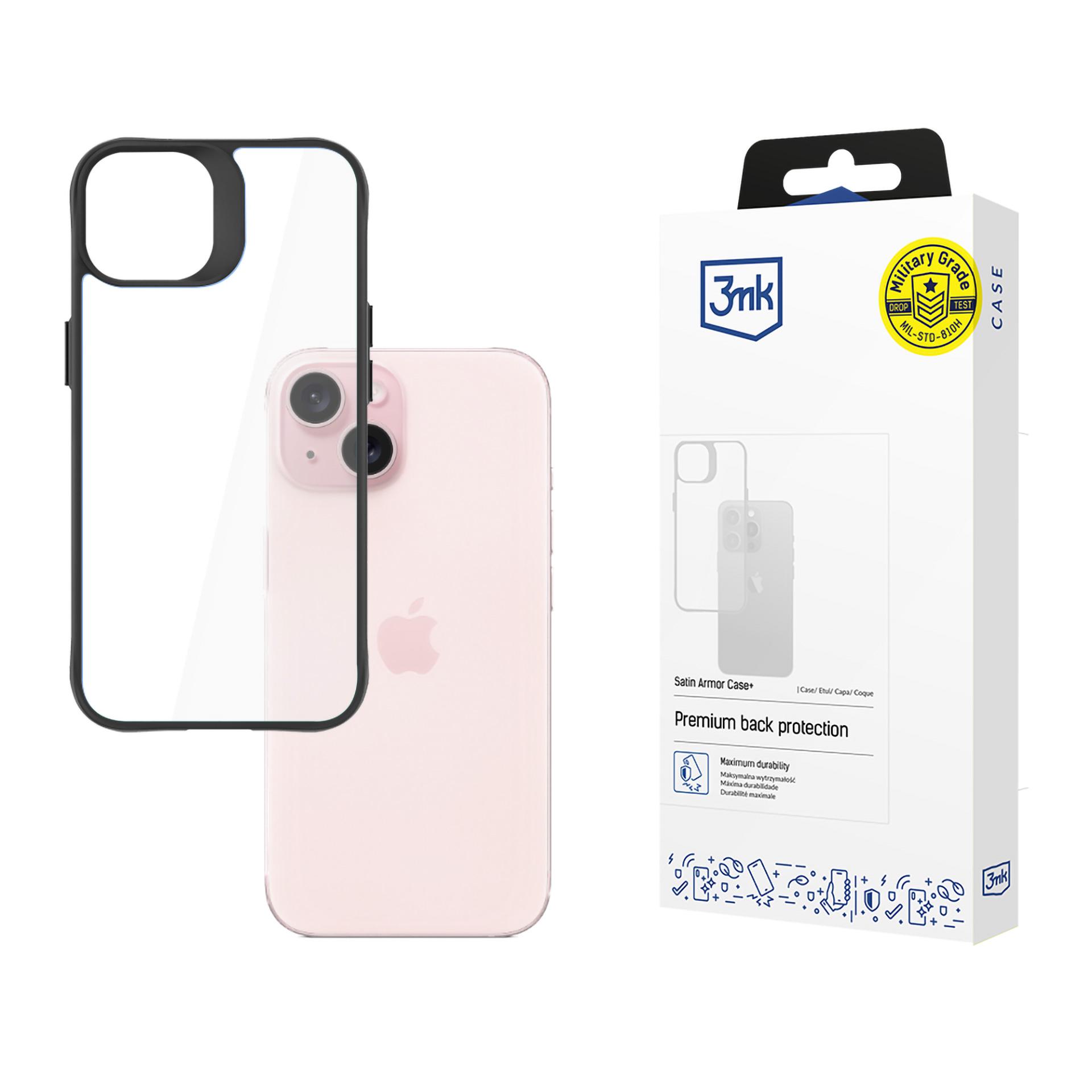 Apple iPhone 15 - 3mk Satino šarvuotas dėklas+
