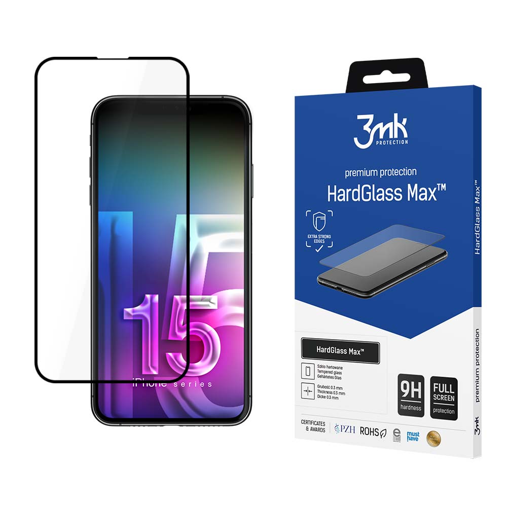 Apple iPhone 15 Plus - Apsauginis stiklas 3mk HardGlass Max™