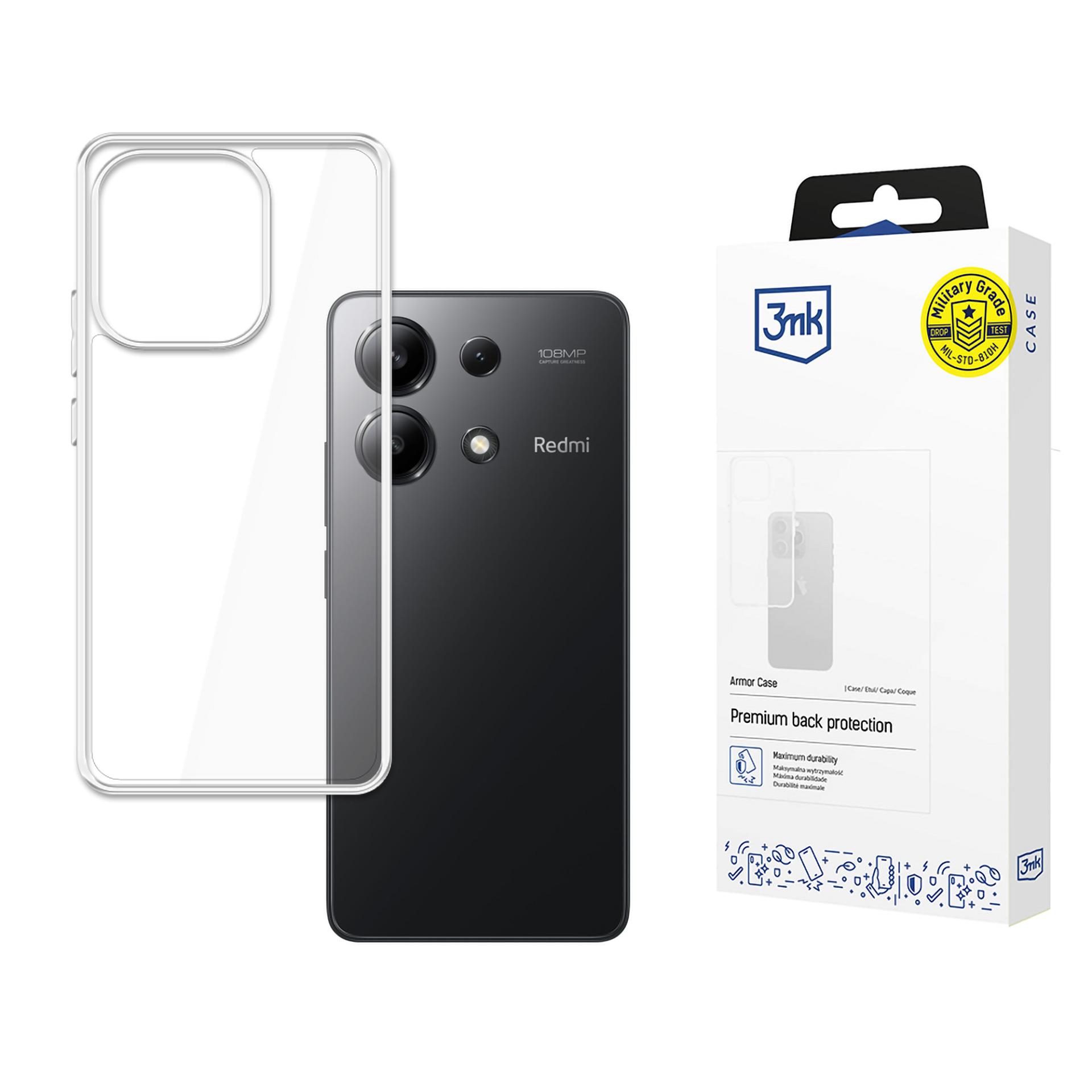 3mk Armor dėklas telefonui Redmi Note 13 4G - skaidrus