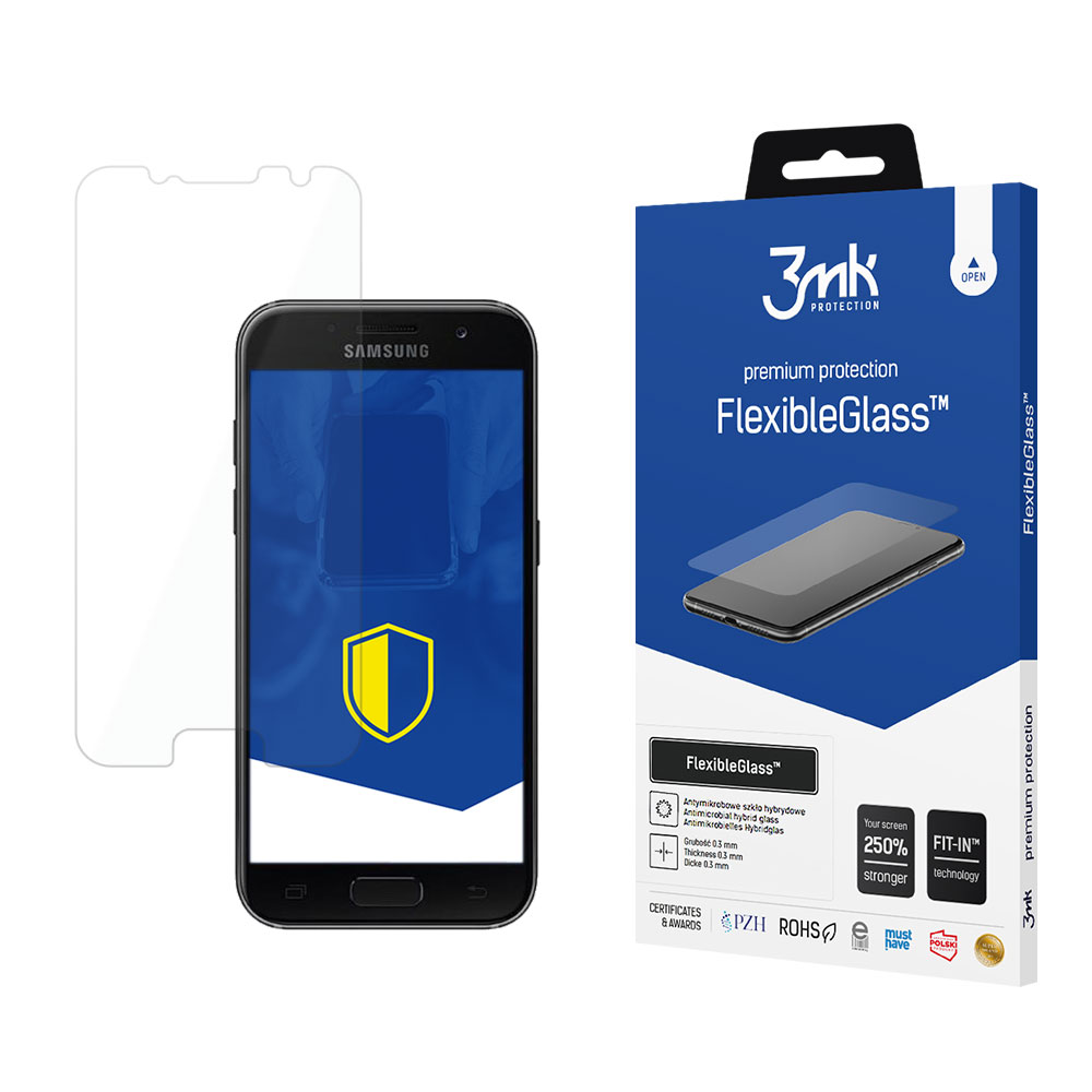 Hibridinis stiklas 3mk FlexibleGlass™ Samsung Galaxy A3 2017 telefonui