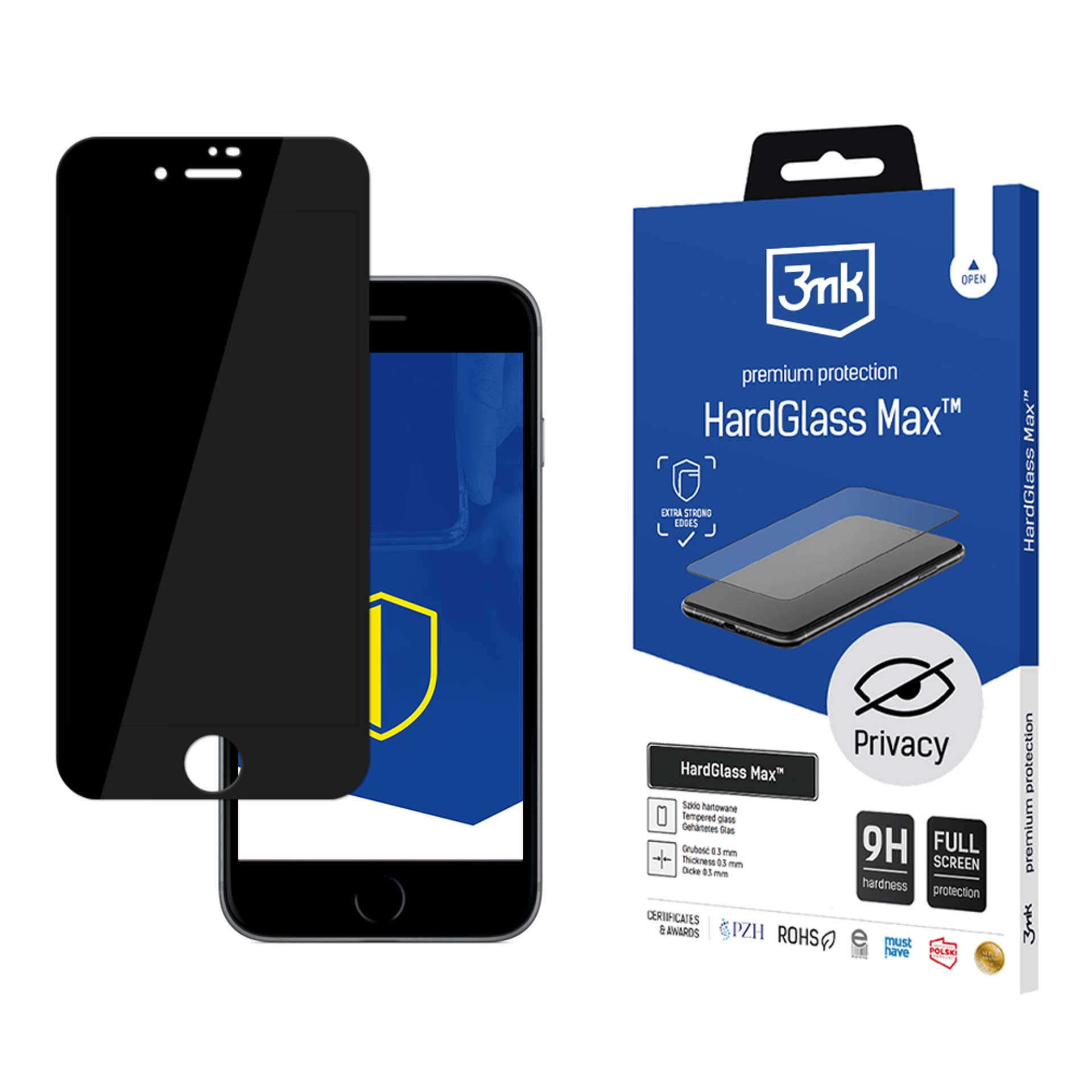 9H privatumo stiklas 3mk HardGlass Max Privacy™ iPhone 7 / 8