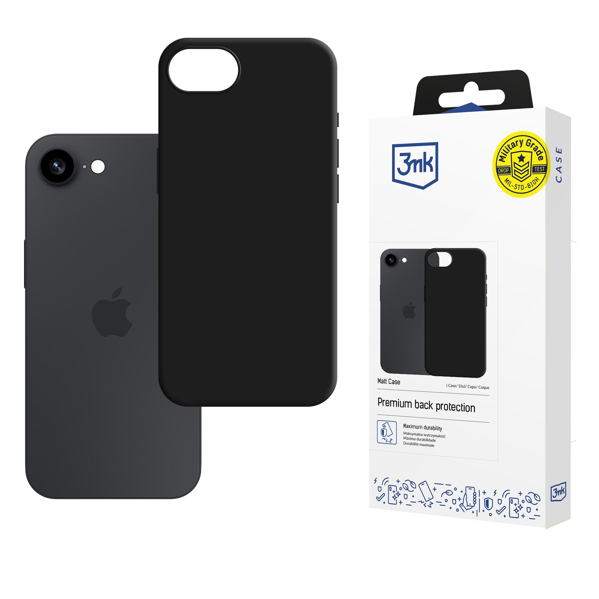 Чехол 3mk Matt для Apple iPhone 16e / SE 4 - чёрный