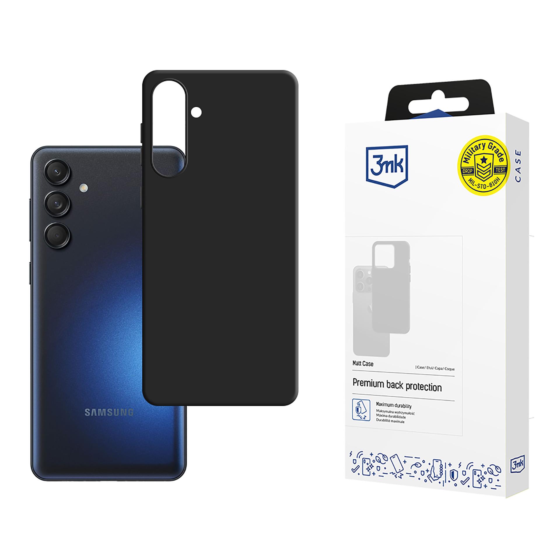 3mk matinis dėklas telefonui Samsung Galaxy M55 - juodas