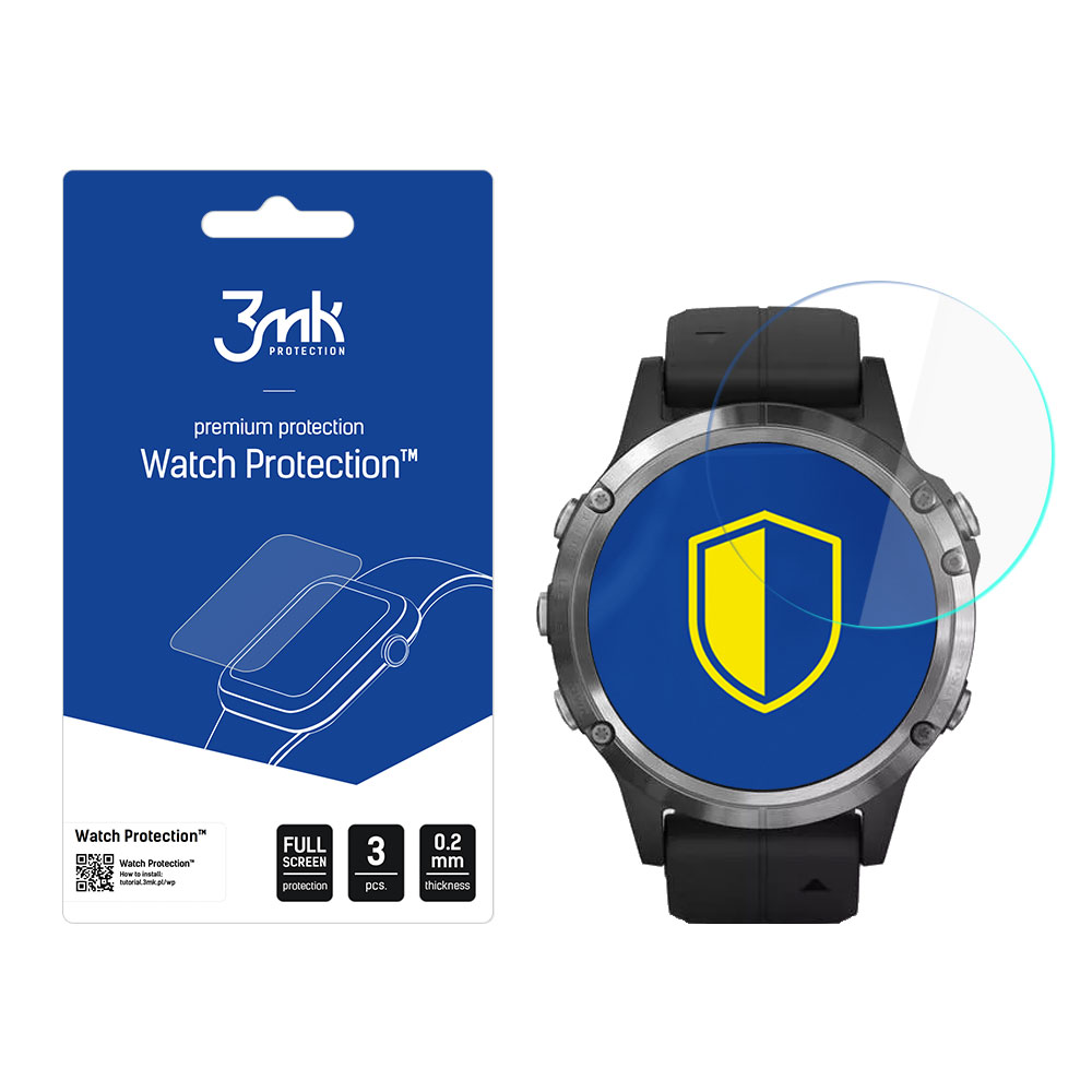 Hibridinis stiklas 3mk laikrodžio apsauga FlexibleGlass Garmin Fenix 5 Plus