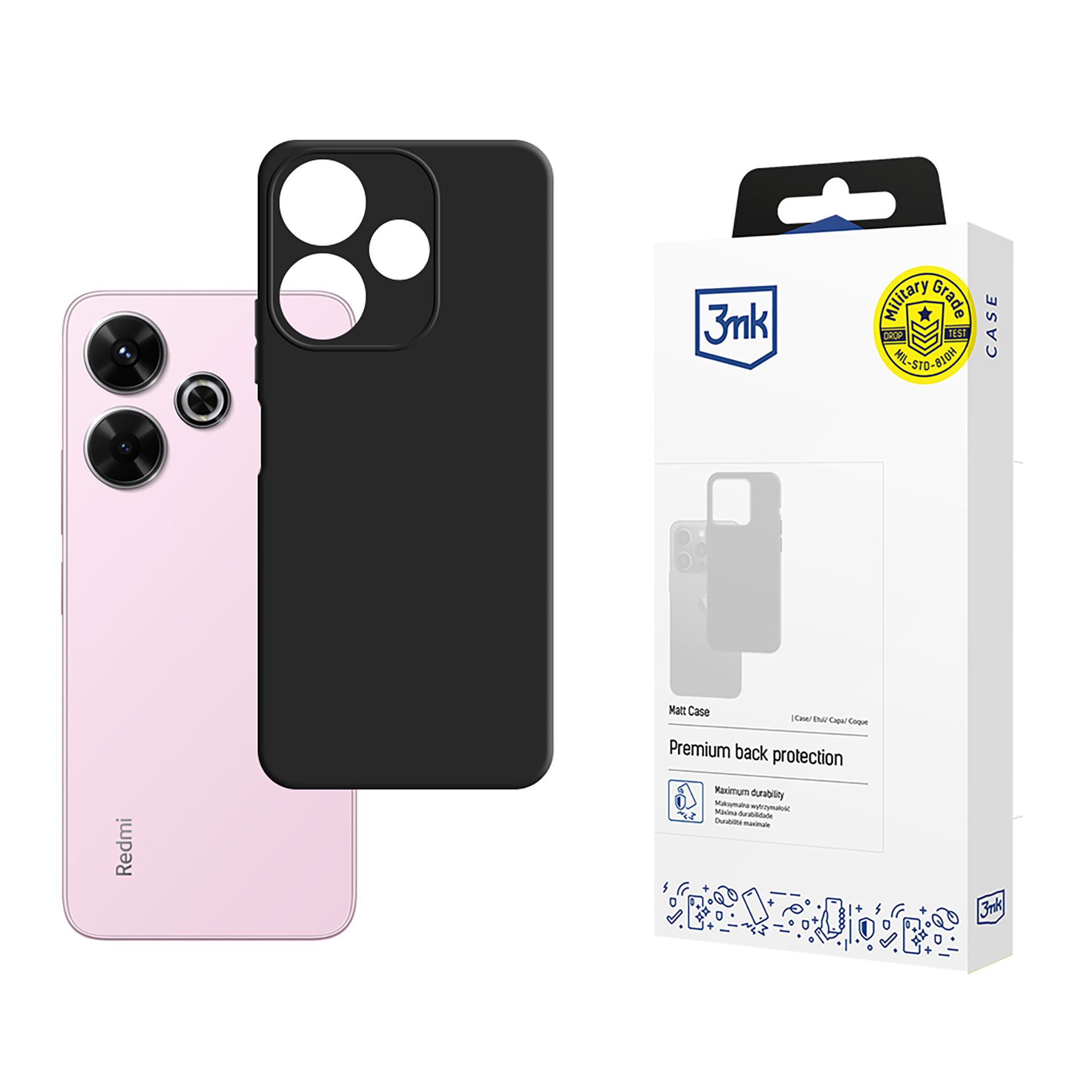 Чехол 3mk Matt для Xiaomi Redmi Note 13R 5G/Redmi 13 4G - чёрный