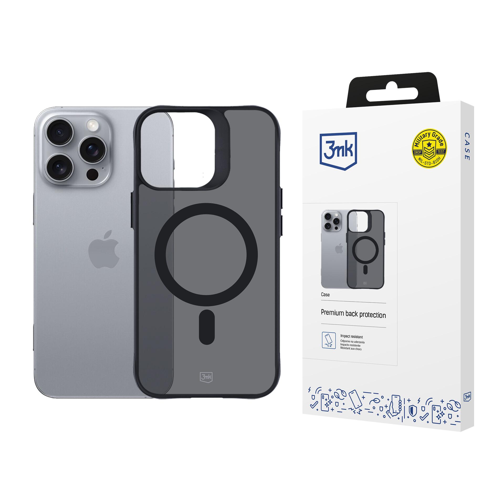 3mk dūminis MagCase su MagSafe iPhone 16 Pro Max - pusiau skaidrus
