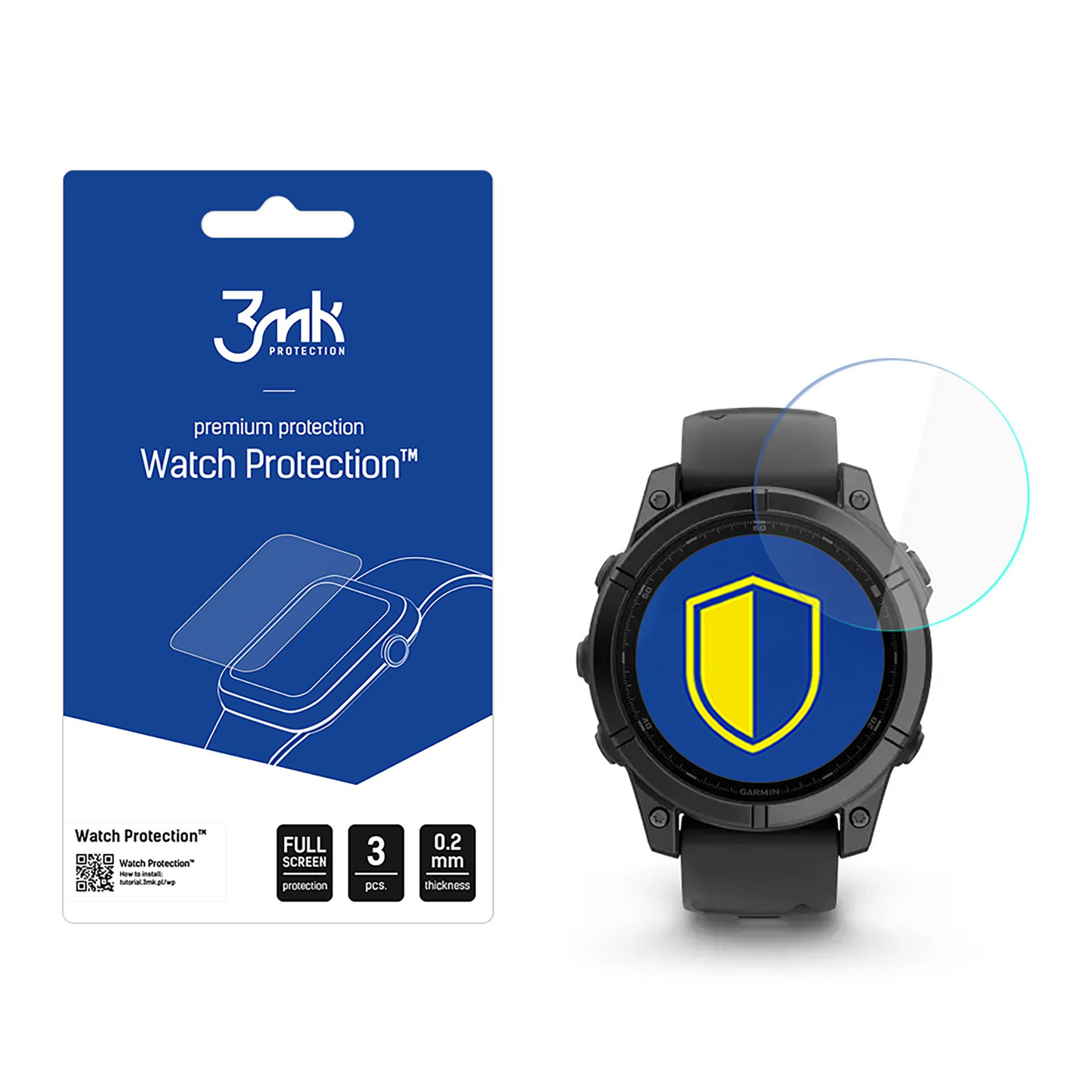 Hibridinis stiklas 3mk laikrodžio apsauga FlexibleGlass Garmin Fenix E 47mm