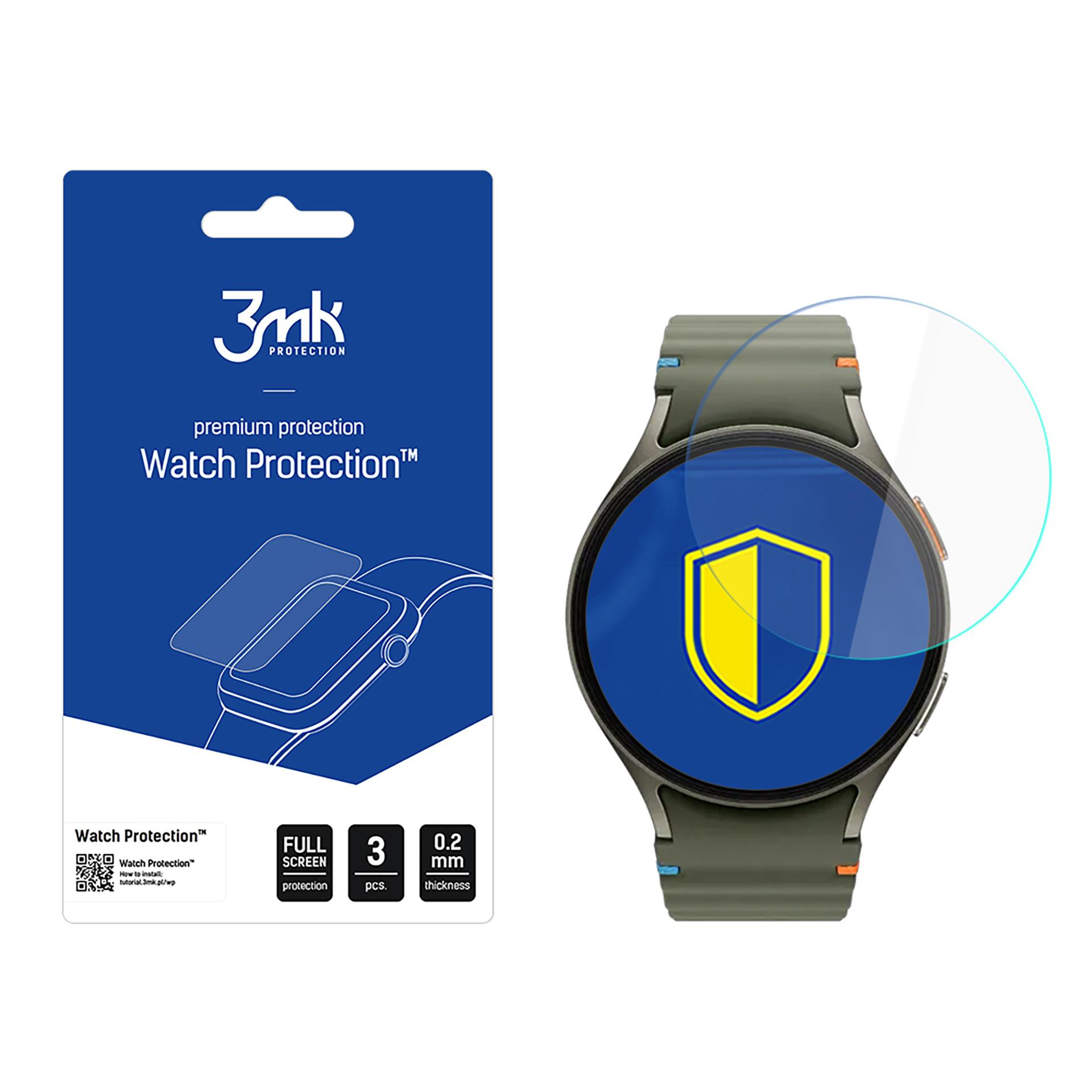 Grūdintas stiklas 3mk laikrodžio apsauga FlexibleGlass Samsung Galaxy Watch 7 (44mm)