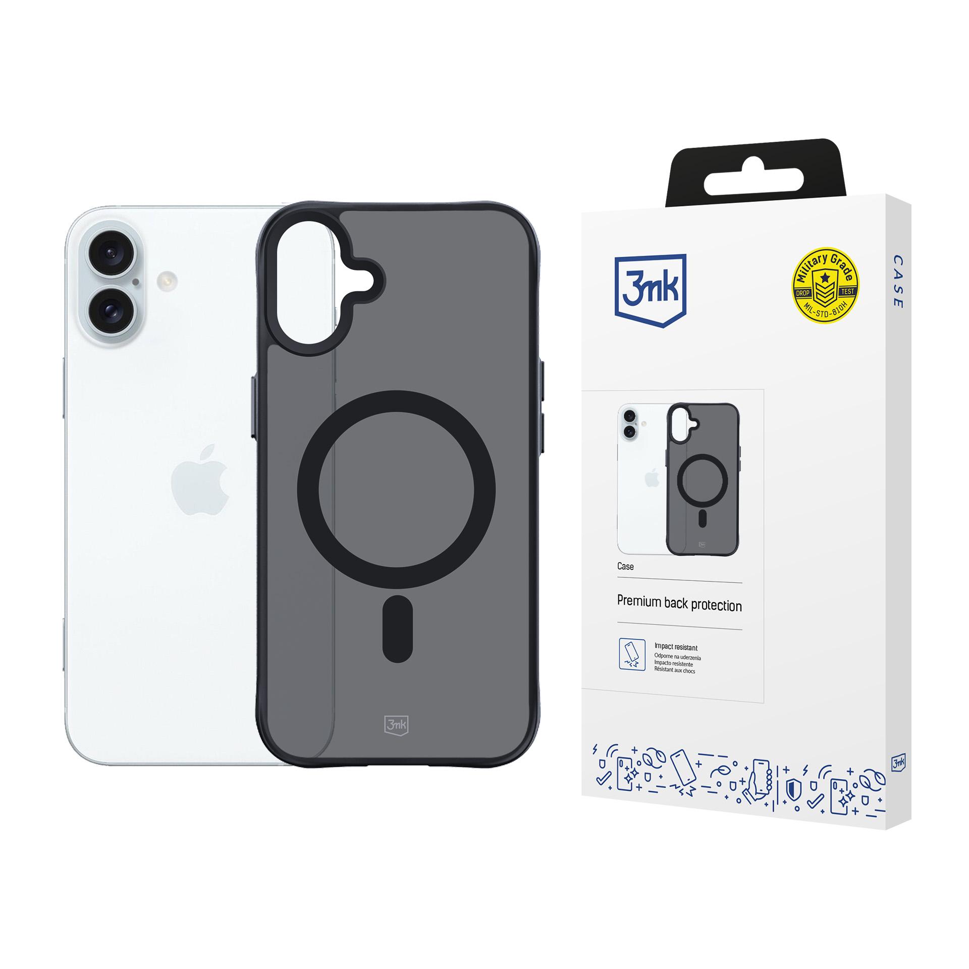 3mk Dūminis Magnetinis dėklas su MagSafe iPhone 16 Plus - pusiau permatomas