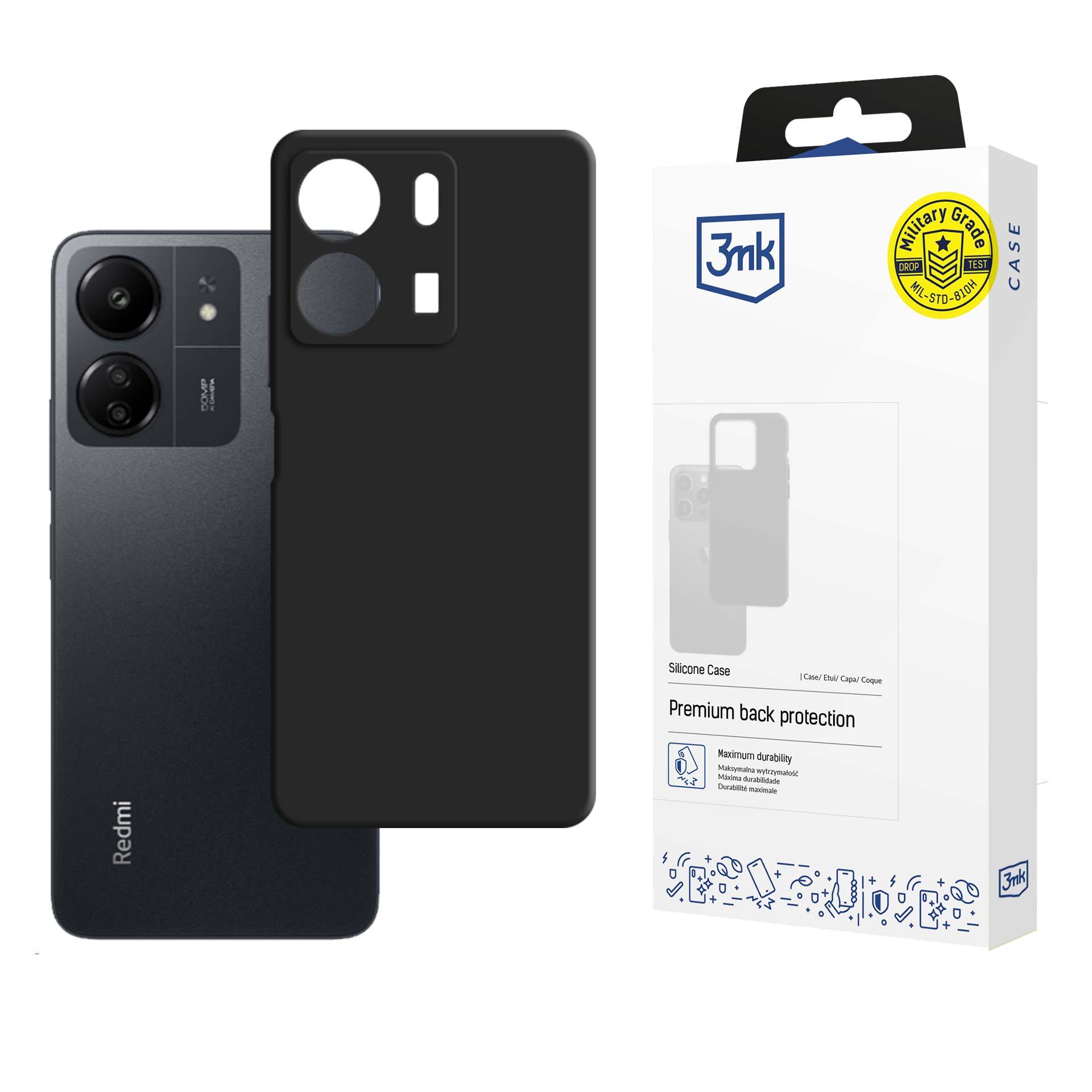 3mk silikoninis dėklas telefonui Xiaomi Redmi 13C/POCO C65 - juodas