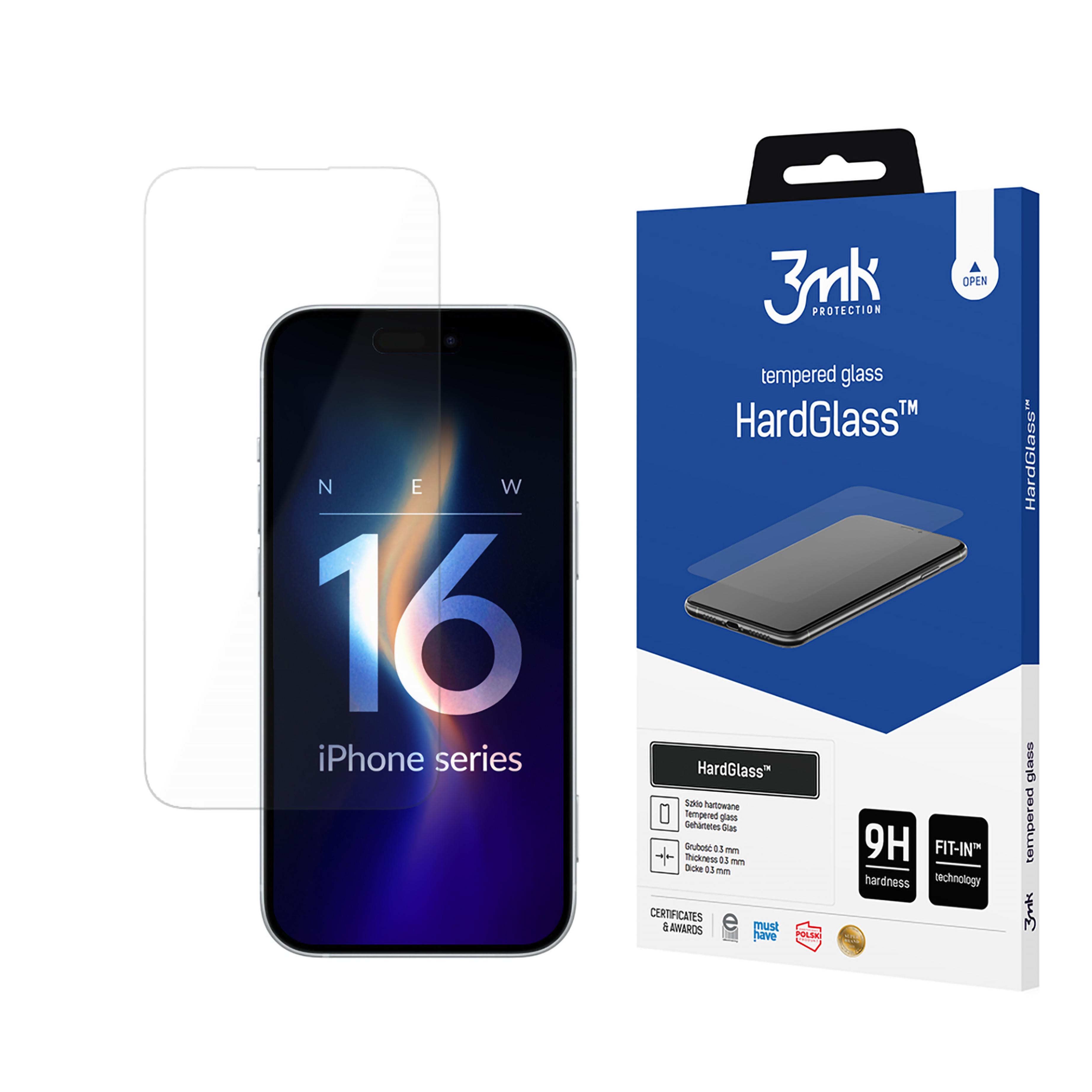 LCD apsauginis stikliukas 3mk Hard Glass Apple iPhone 16