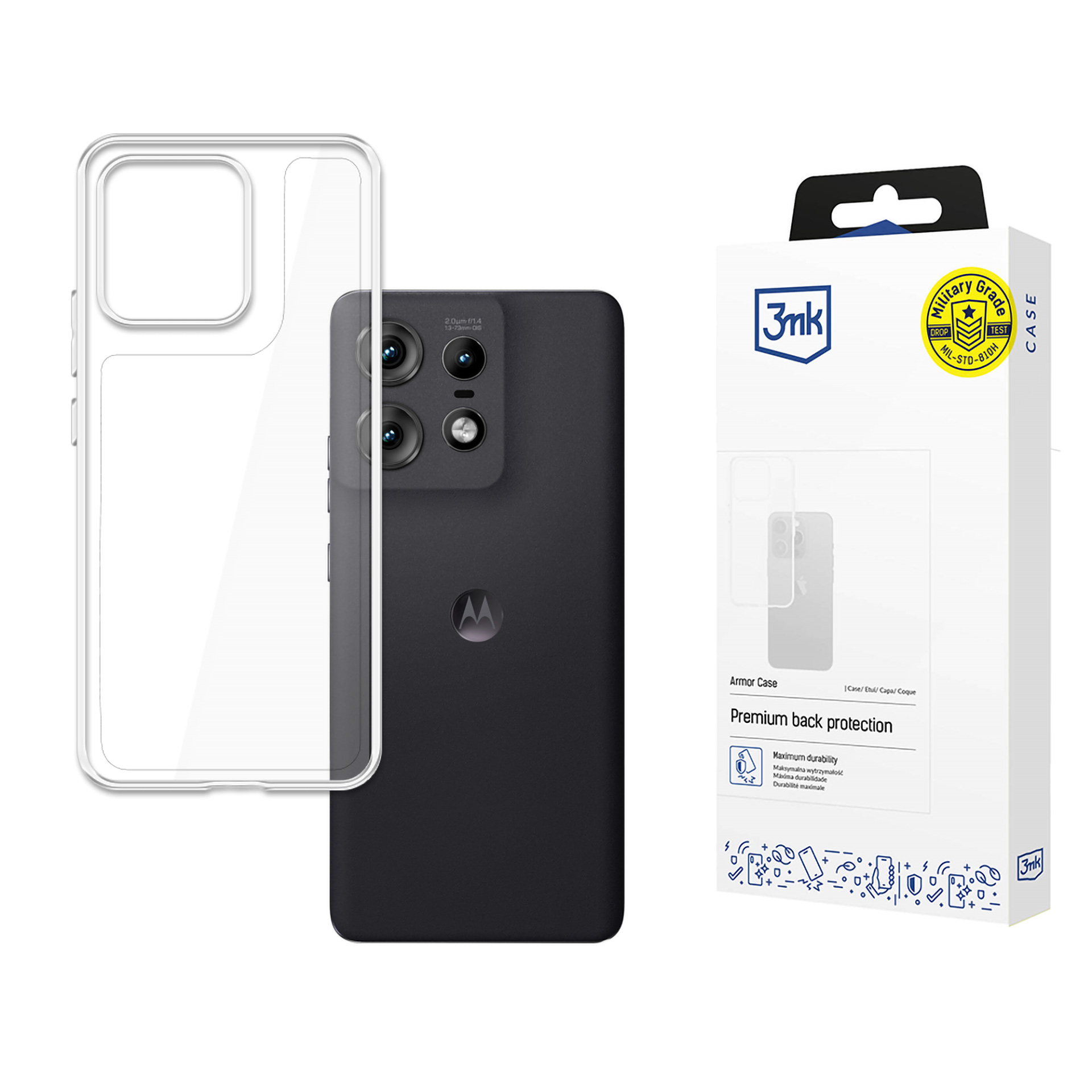 3mk šarvuotas dėklas telefonui Motorola Edge 50 Pro - skaidrus