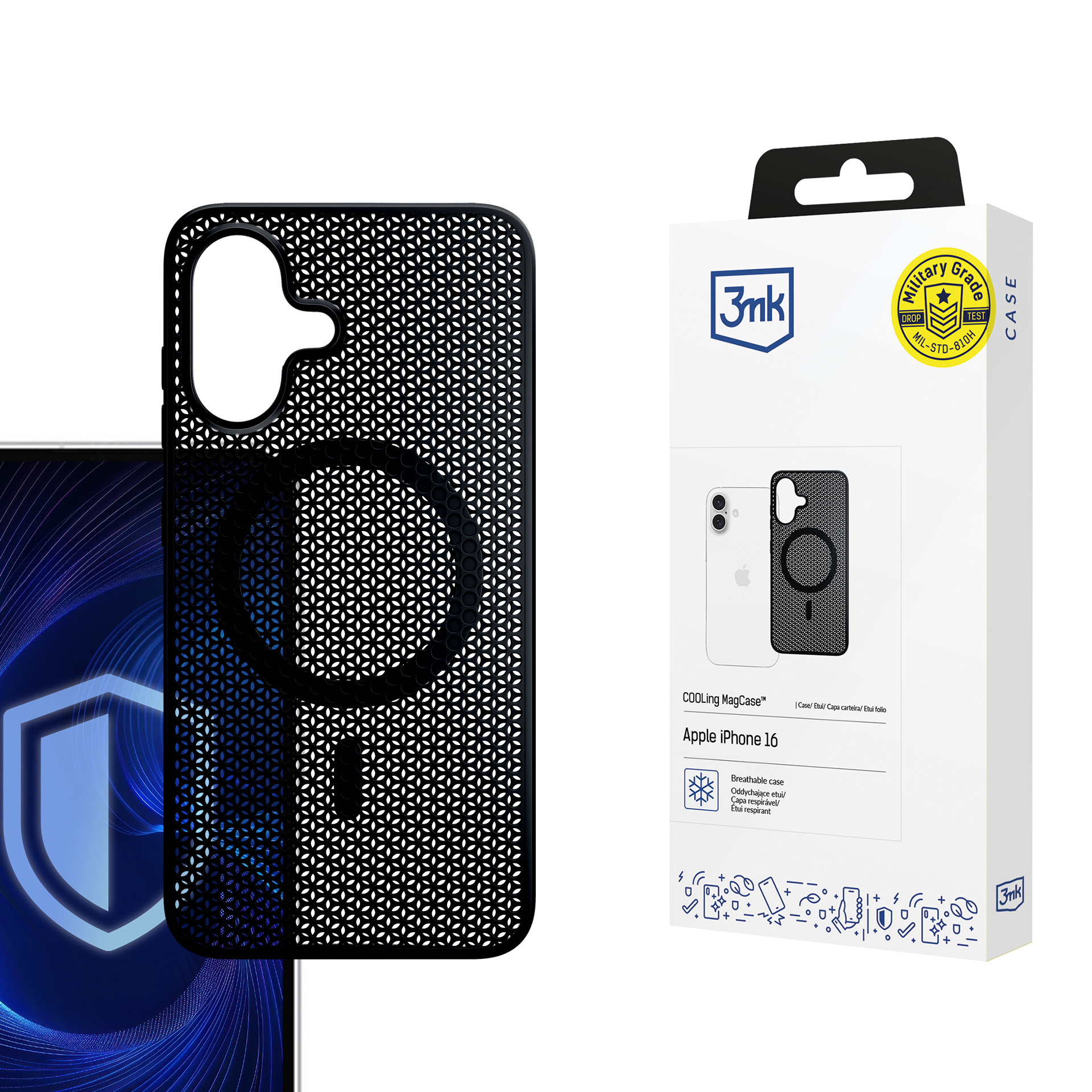 3mk COOLing Magnetinis dėklas telefonui Apple iPhone 16 Plus - juodas