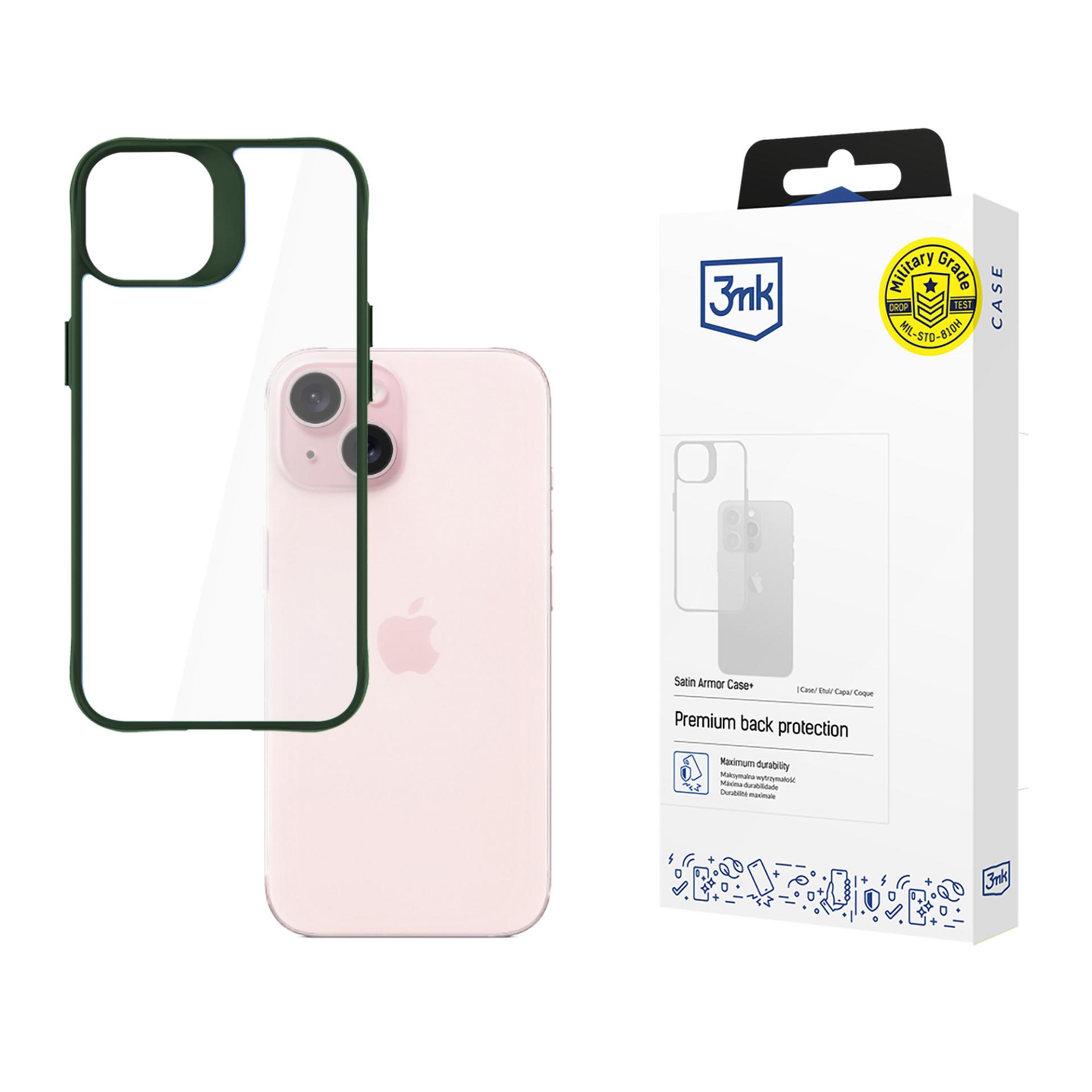 3mk Satin Armor Case+ Dėklas telefonui - žalias, skaidrus