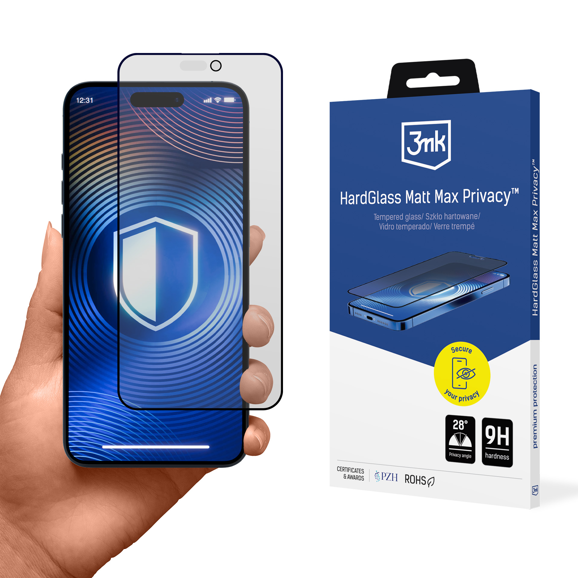 Grūdintas stiklas 3mk HardGlass Matt Max Privacy Apple iPhone 16 Pro Max