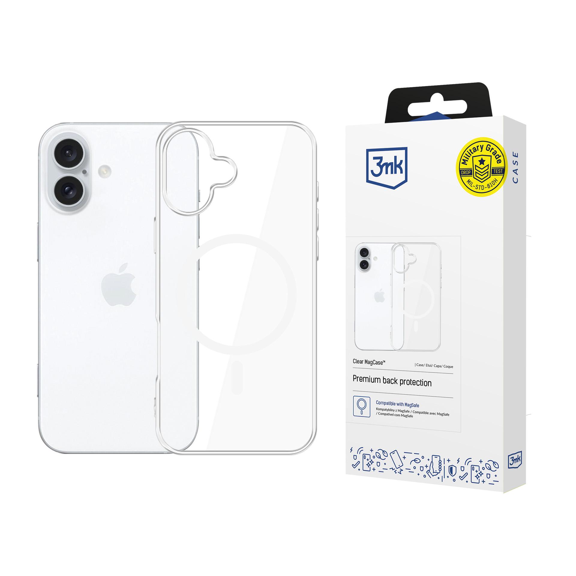 3mk Clear MagCase dėklas Apple iPhone 16 - skaidrus