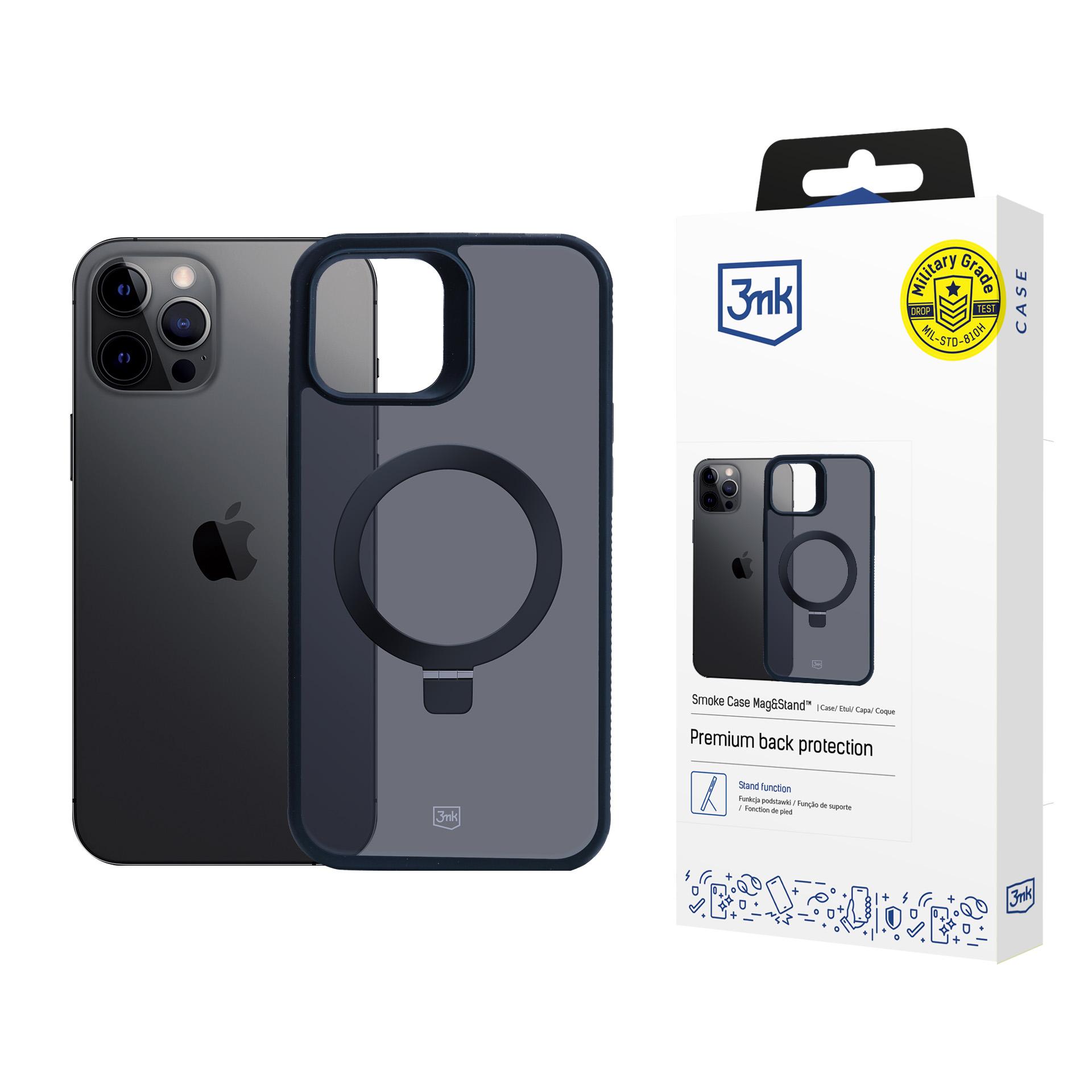 3mk Smoke dėklas telefonui Mag&Stand Apple iPhone 12 Pro Max - juodas