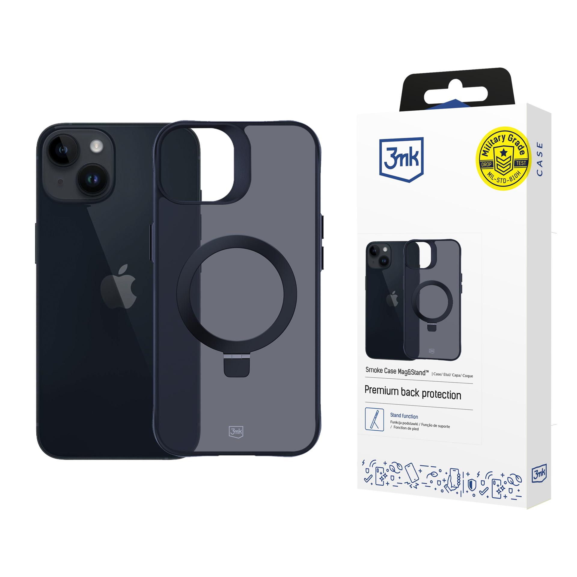 3mk Dūminis Dėklas Mag&Stovas Apple iPhone 14 plus - Juodas