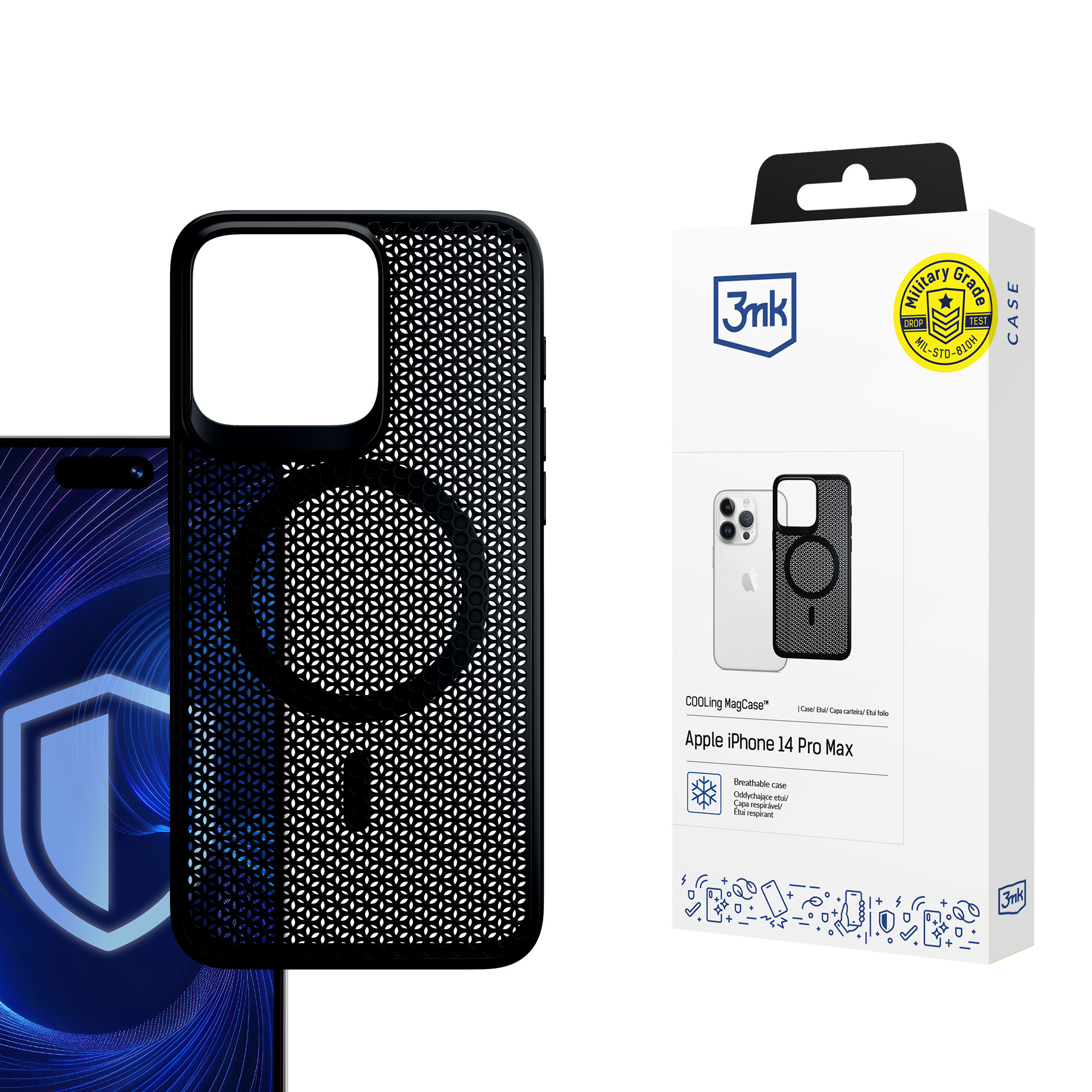 3mk COOLing MagCase Dėklas telefonui Apple iPhone 14 Pro Max - juodas