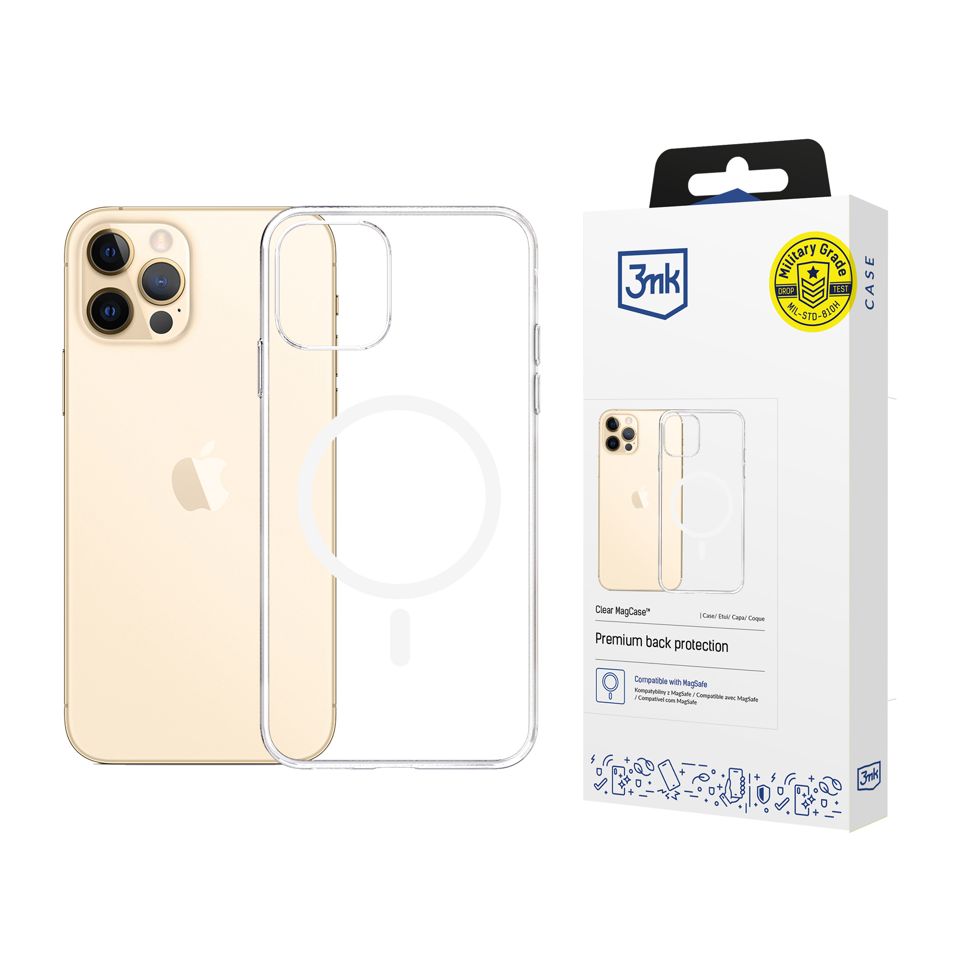 3mk permatomas magnetinis dėklas telefonui Apple iPhone 12 Pro Max