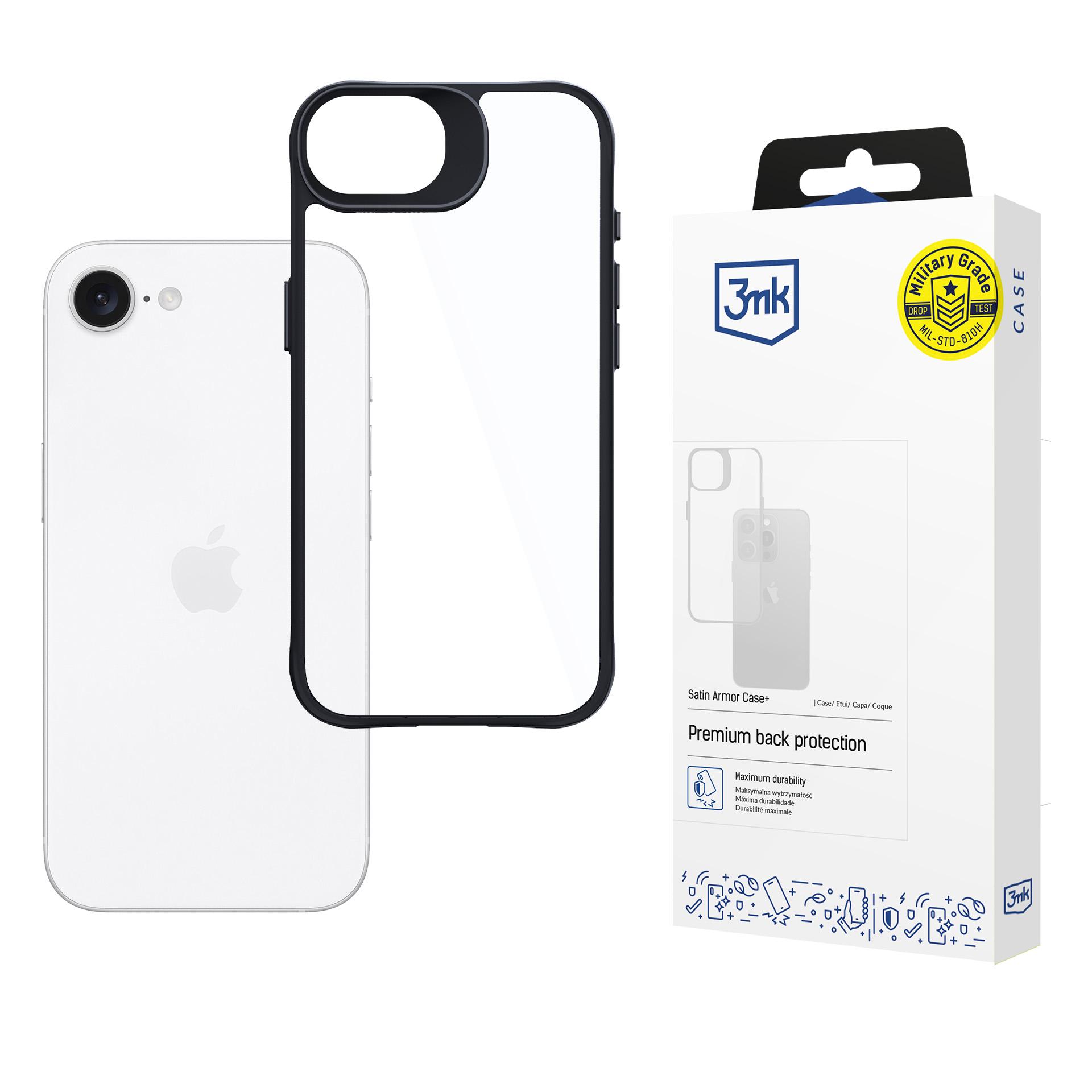 Чехол 3mk Satin Armor Case+ для Apple iPhone 16e / SE 4 - прозрачный