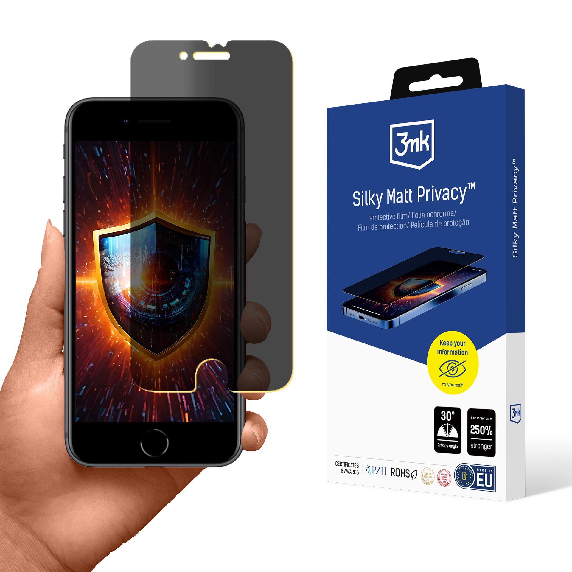 3mk Silky Matt Privacy matinis apsauginis stikliukas Apple iPhone SE 2020
