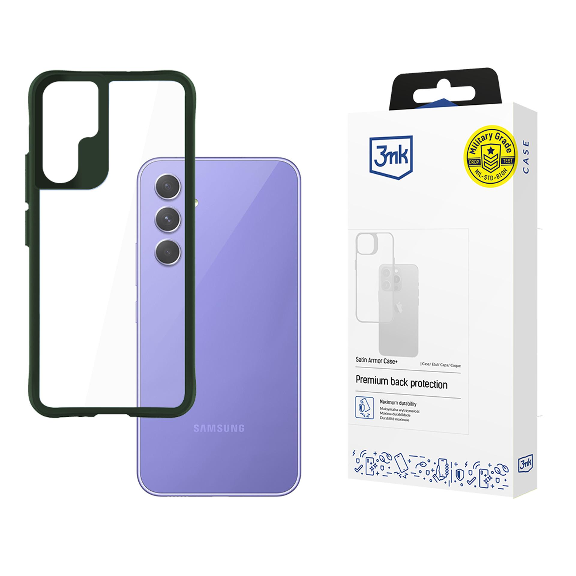 3mk Satino šarvuotas dėklas+ Samsung Galaxy A54 5G - žalias
