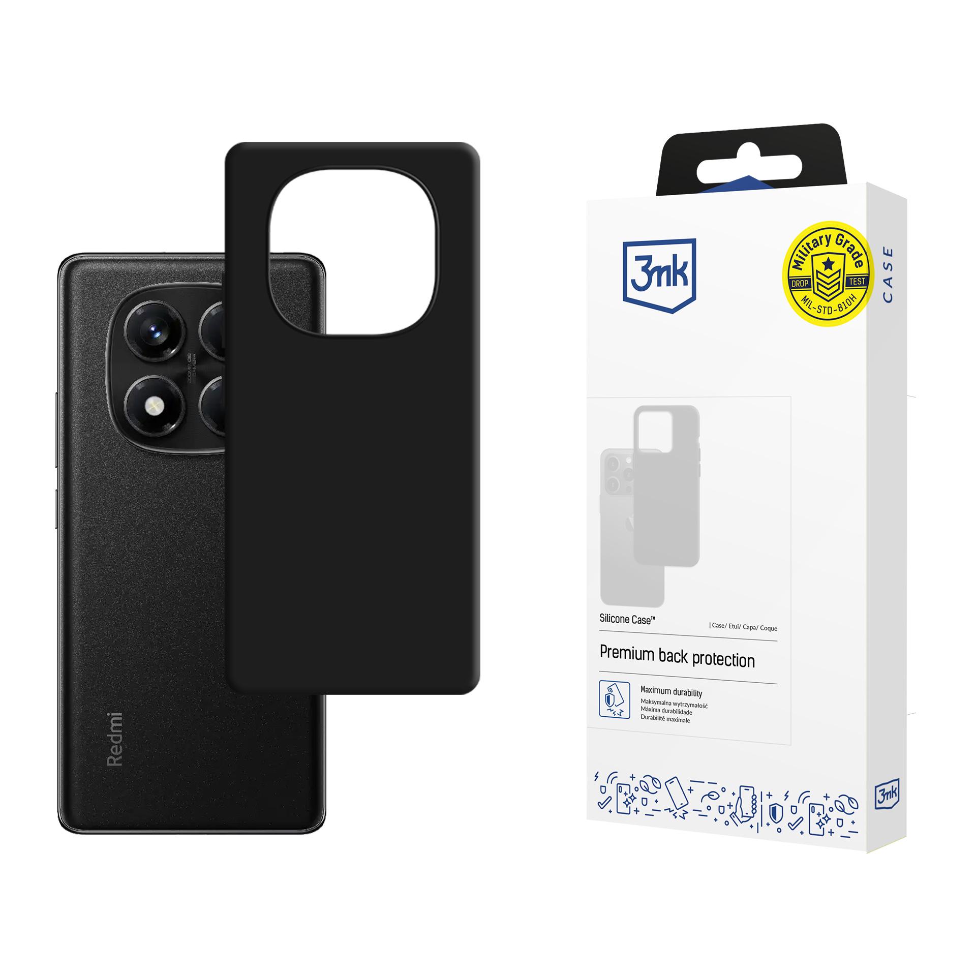 3mk Silikoninis dėklas telefonui Xiaomi Redmi Note 14 Pro 5G - juodas