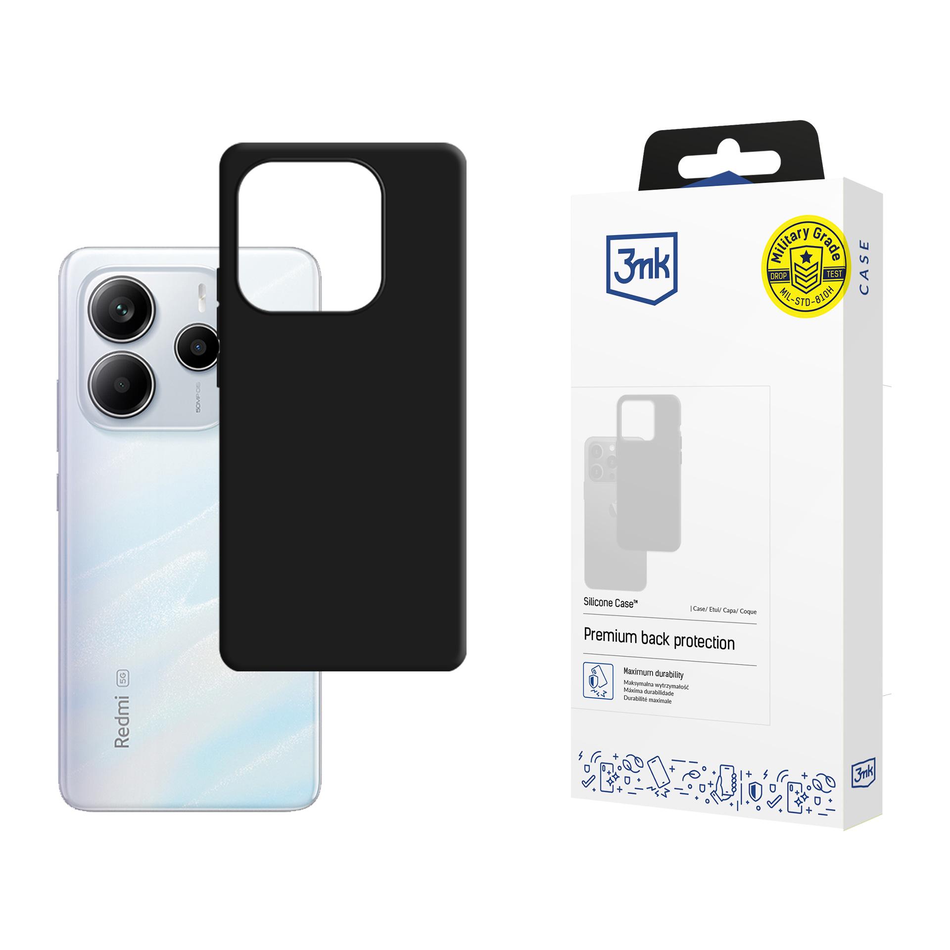 3mk Silikoninis dėklas telefonui Xiaomi Redmi Note 14 5G - juodas