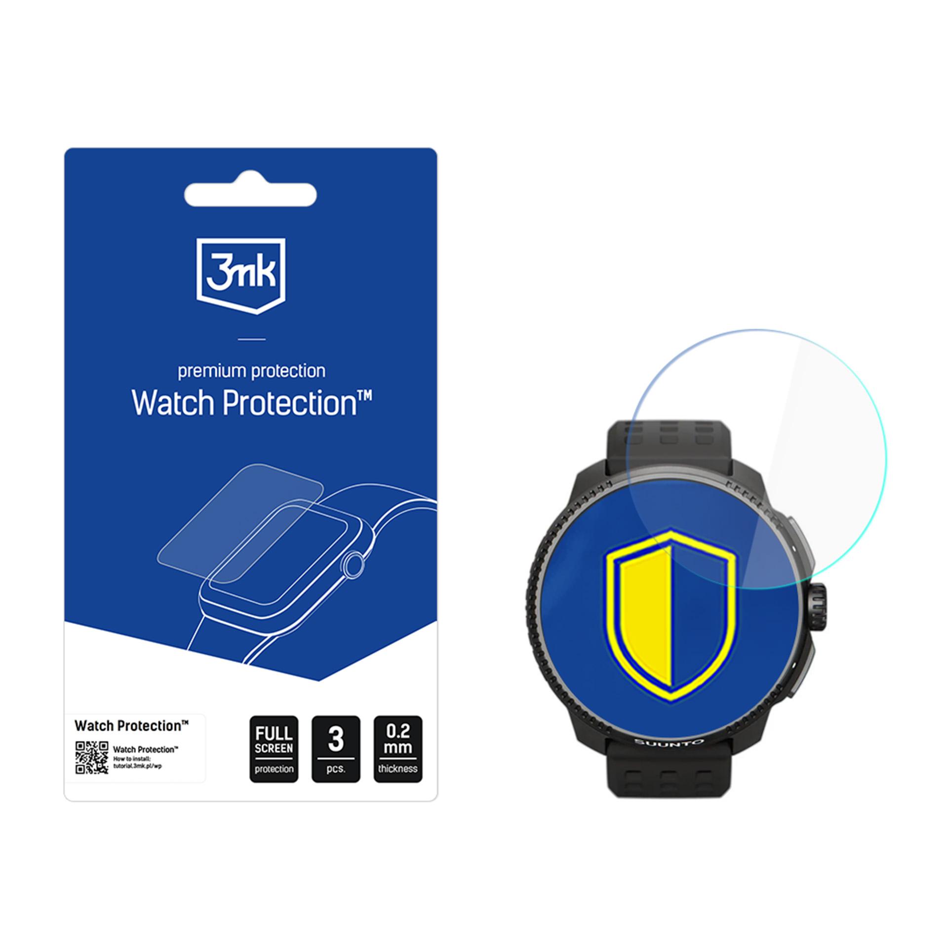 Išmaniojo laikrodžio apsauginis stiklas 3mk laikrodžio apsauga FlexibleGlass Suunto Race All (49mm)