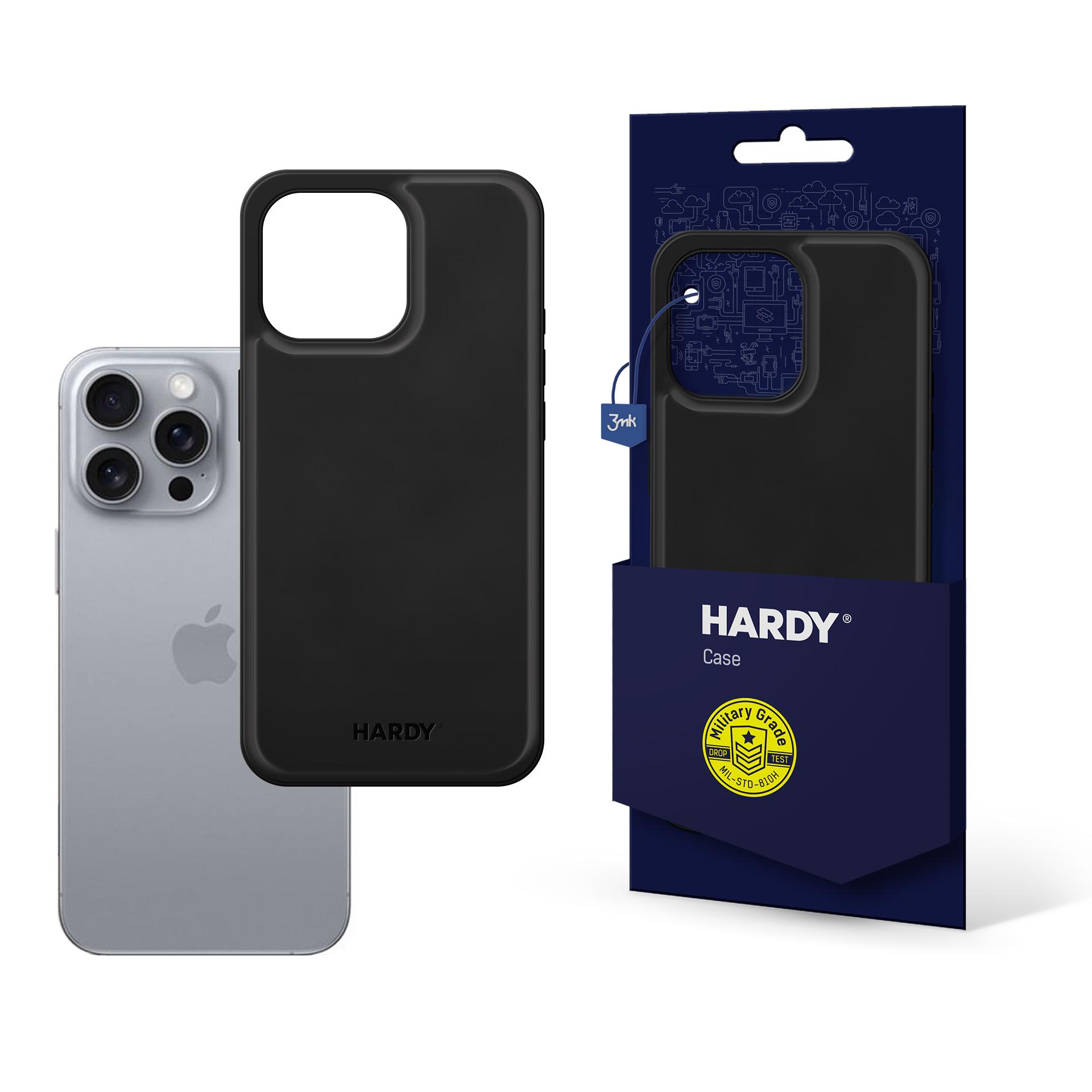 3mk Hardy Apple Silky Leather MagCase telefonui Apple iPhone 16 Pro Max - juodas