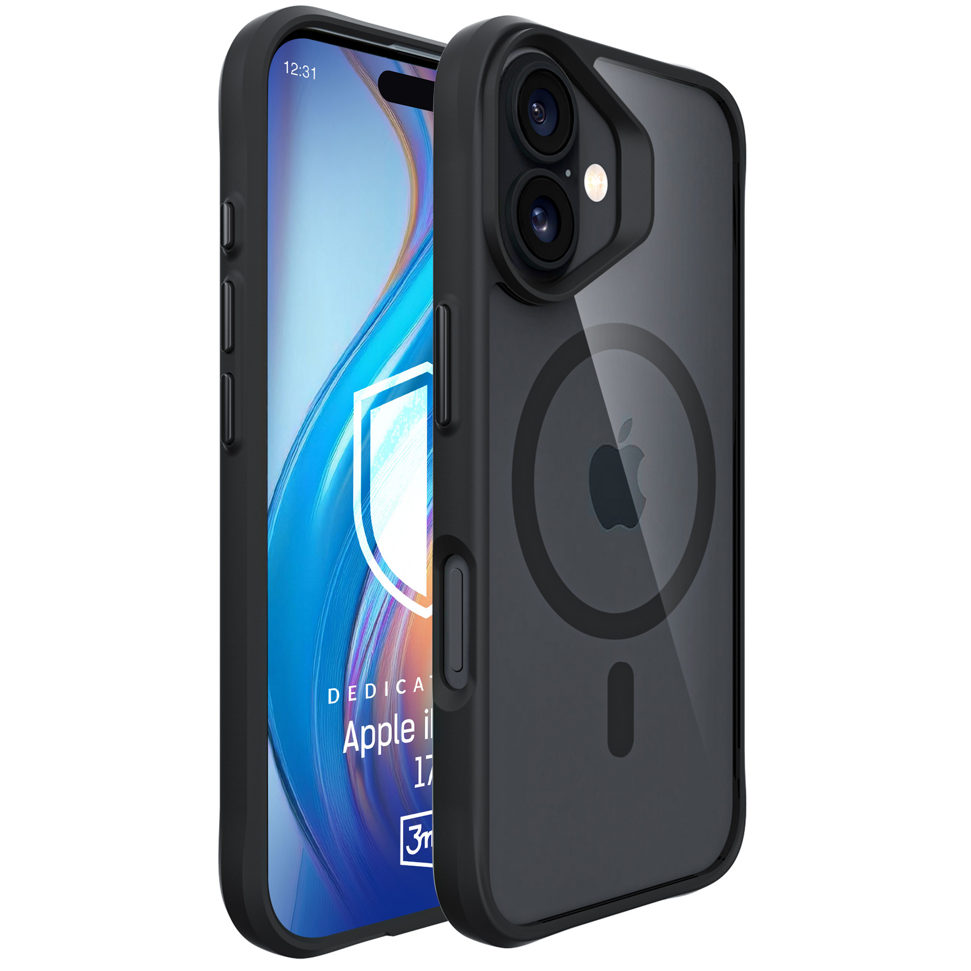 Чехол 3mk Satin Armor MagCase для iPhone 17 - чёрный