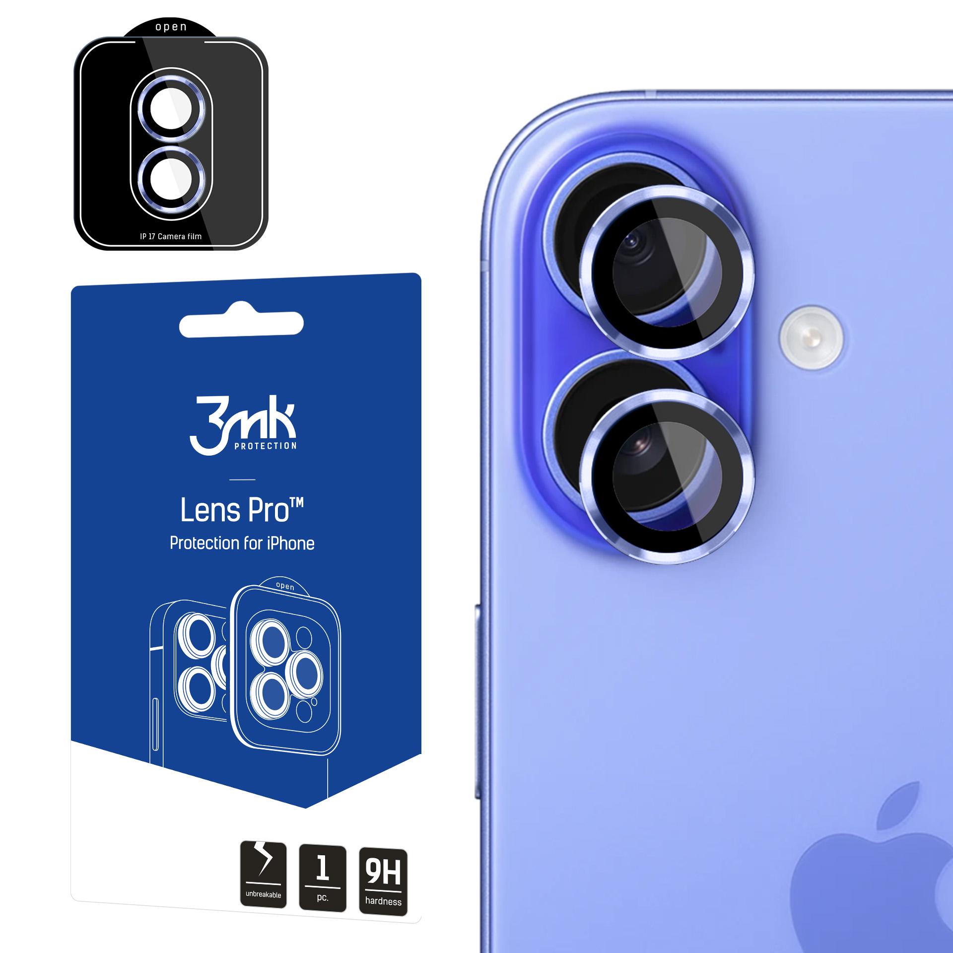 3mk Lens Protection Pro закалённое стекло для iPhone 17 - синее