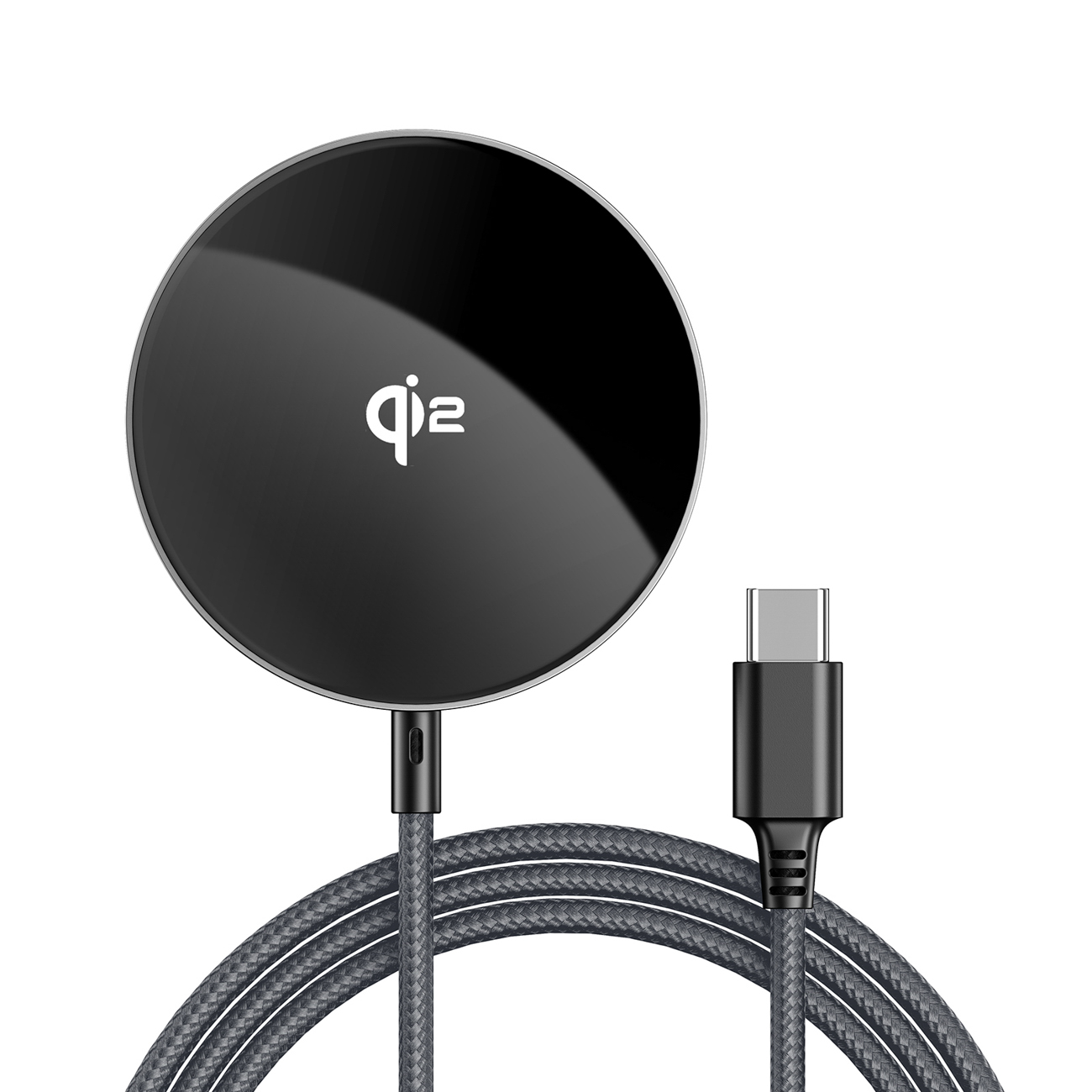 Acefast E24 Qi2 15W magnetinis indukcinis įkroviklis su 1.2m USB-C laidu - juodas