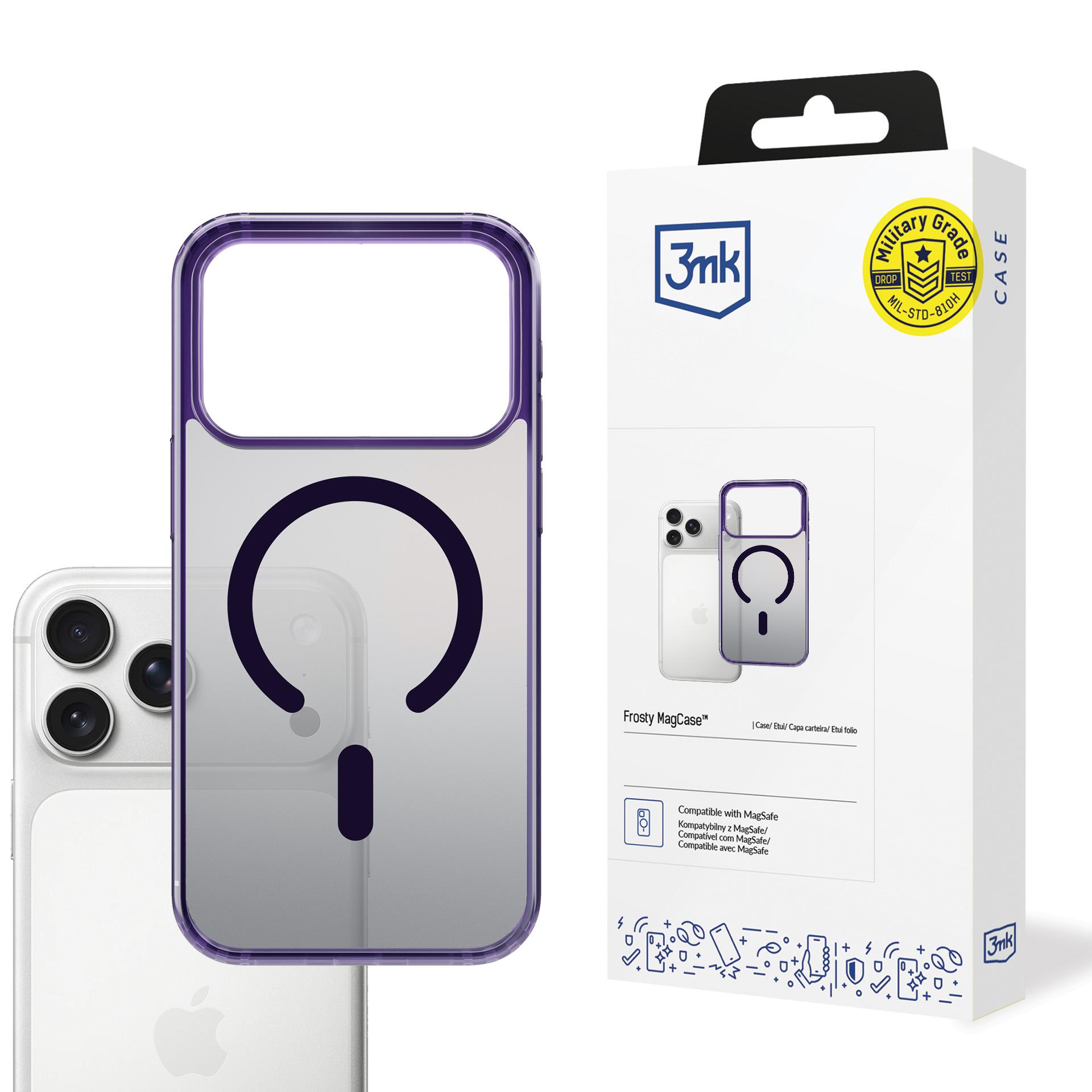 3mk Frosty MagCase dėklas iPhone 17 Pro Max – violetinis