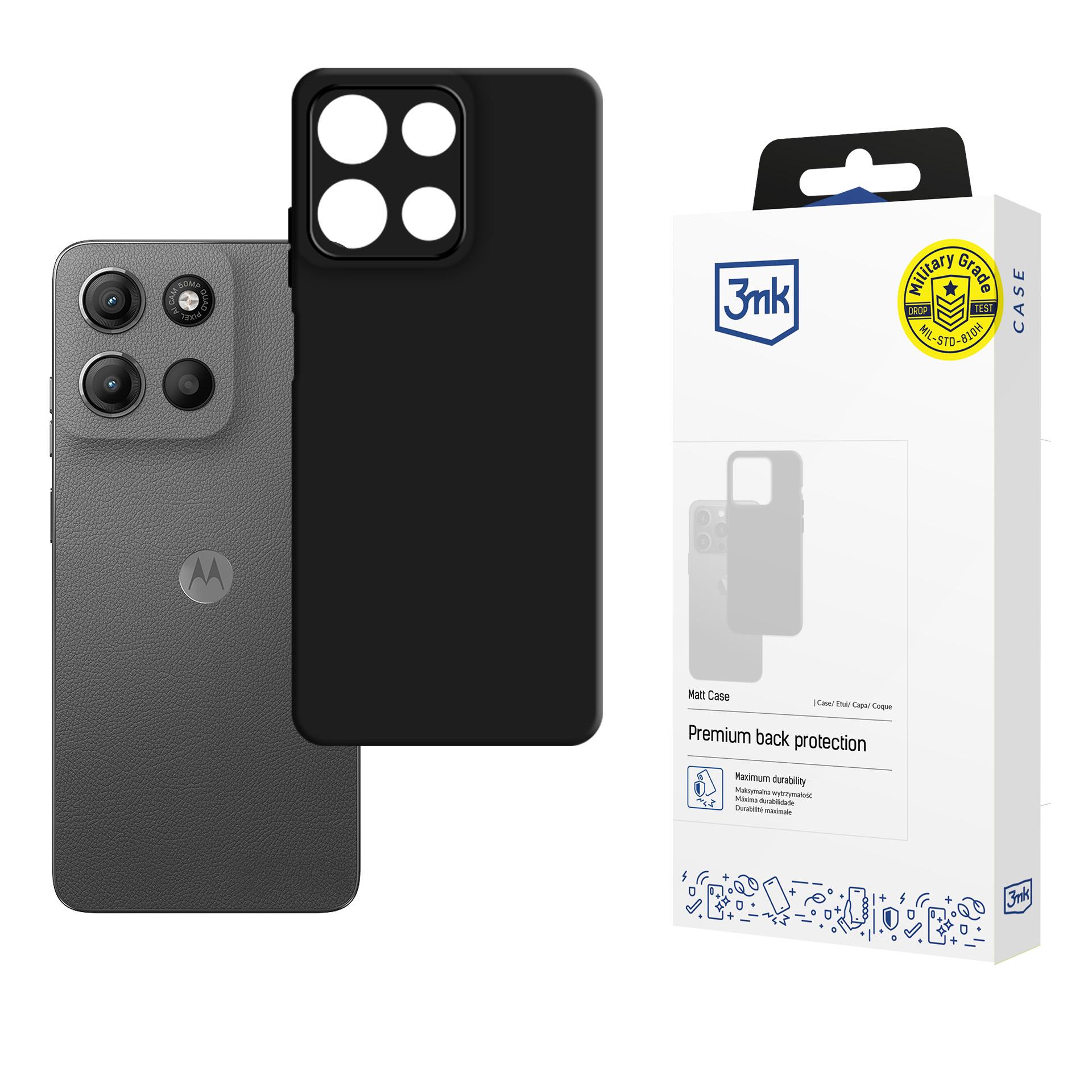 3mk Matinis dėklas telefonui Motorola Moto G15 / G15 Power - matinė juoda