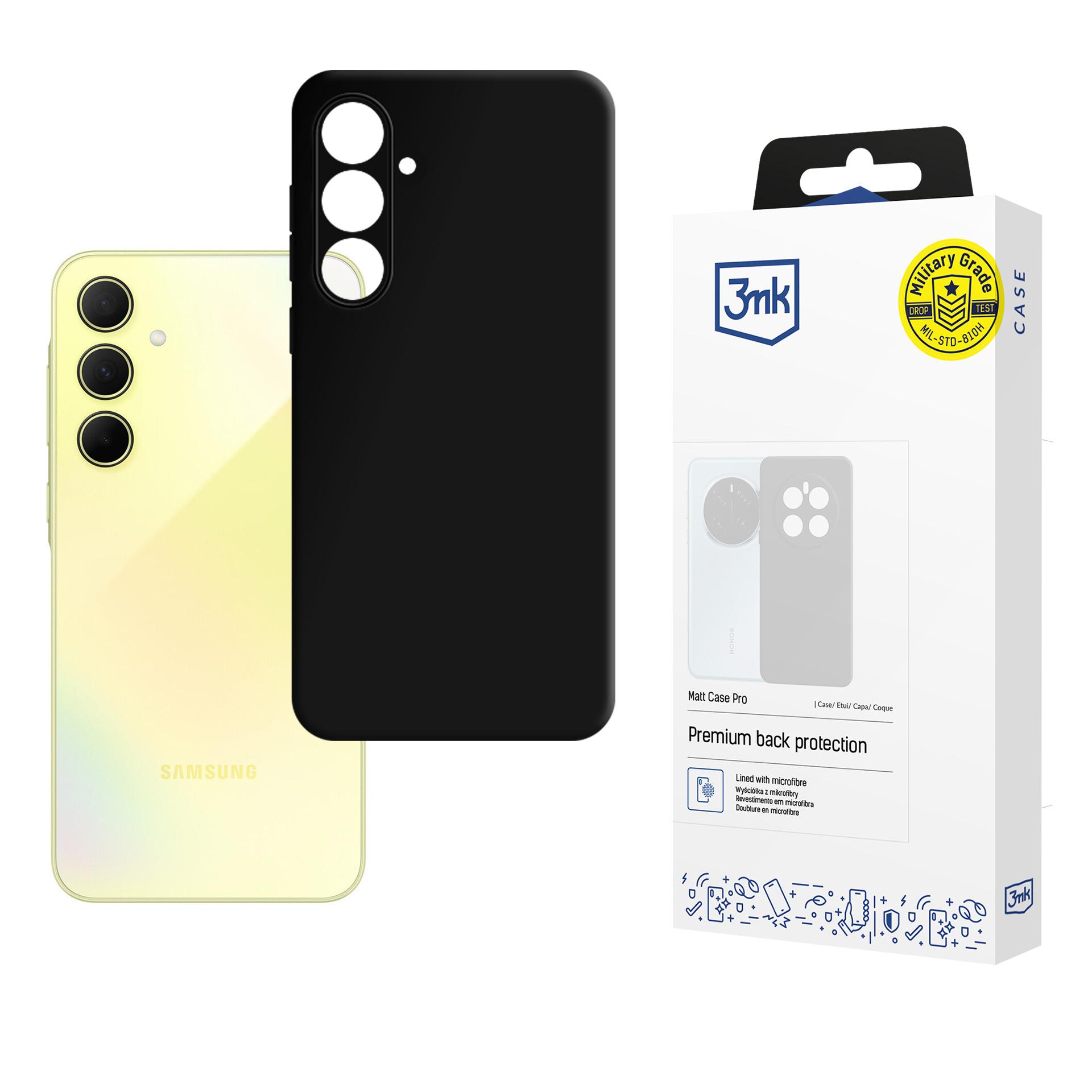 3mk Matinis dėklas telefonui Pro Samsung Galaxy A35 5G - matinė juoda